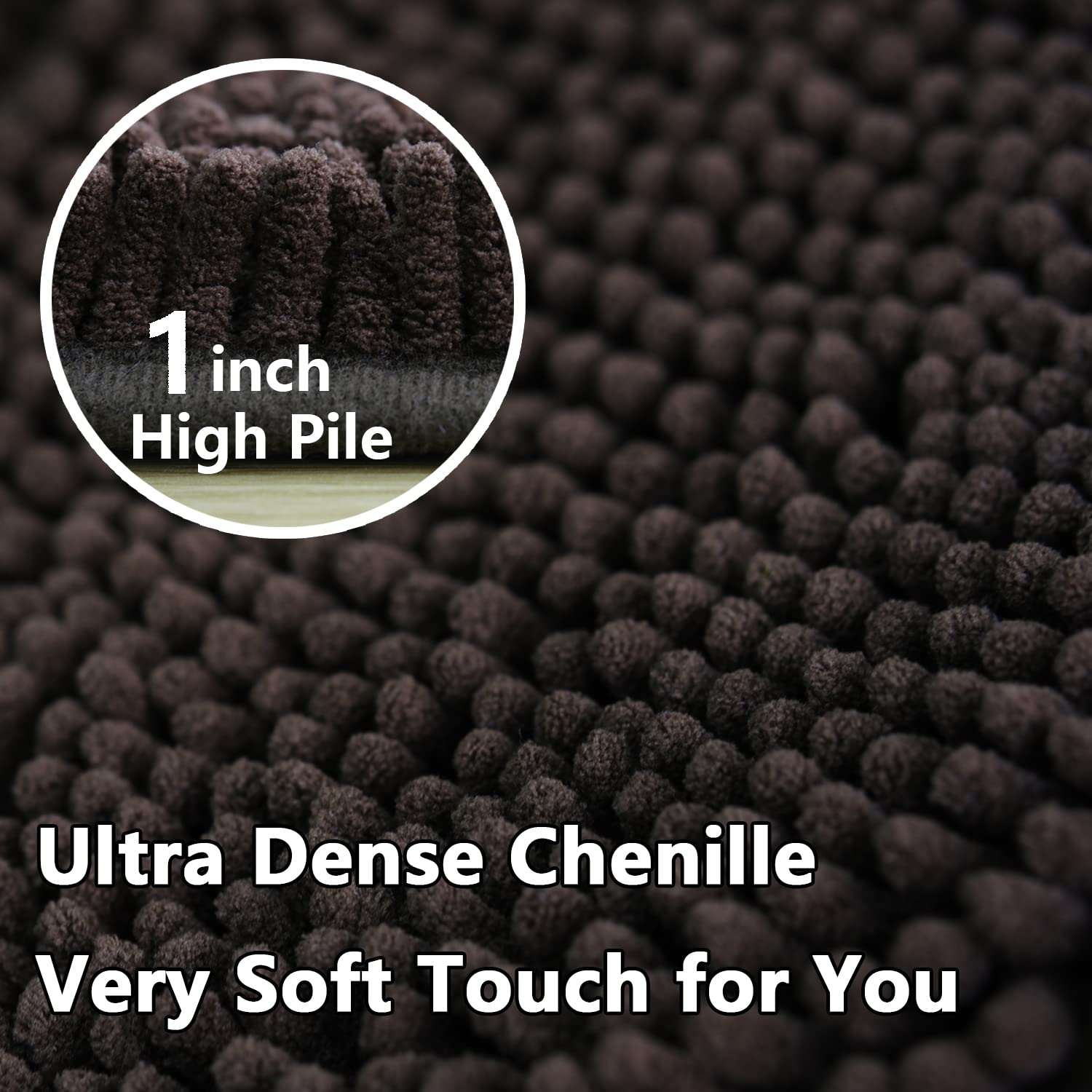 Bathroom Rugs Sets 2 Piece, Extra Soft Chenille Bath Mat Ultra Absorbent Bathroom Rug, Bathroom Mat With Sturdy Pvc Non-Slip Bot