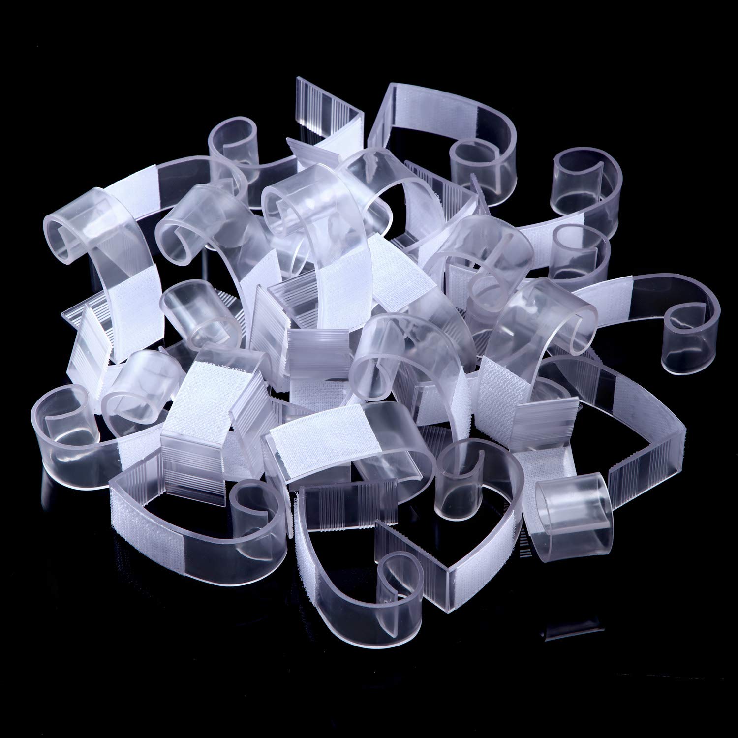 Boao 25 Pieces Table Skirting Clips Smc Model Plastic Tablecloth Clips For Table 1.5-2 Inch With Hook And Loop For Meeting Party