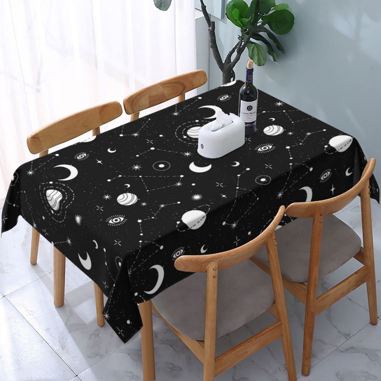 Cukemip Space Galaxy Table Cloths For Parties Dinning Room Kitchen Farmhouse Wedding Birthday Decoration Reusable Washable Water