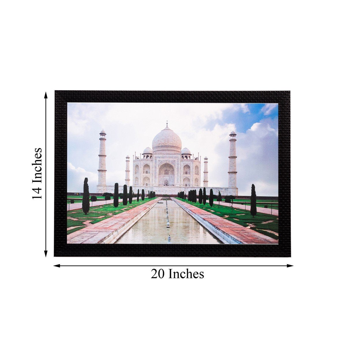 Ecraftindia Taj Mahal Uv Art Painting (Synthetic Wood, 51 Cm X 36 Cm, Matt Textured), Multicolour