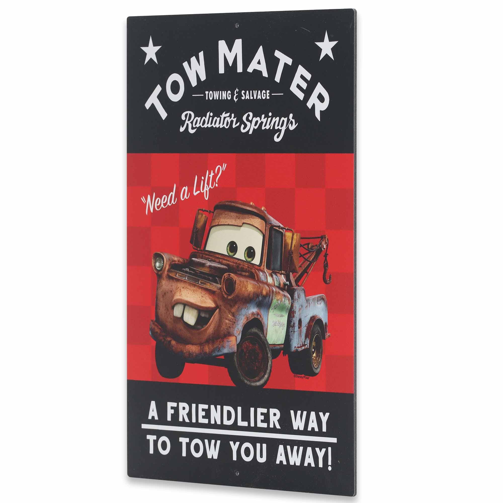 Disney Pixar Cars Tow Mater Metal Sign - Cute Tow Mater Sign - A Friendlier Way to Tow You Away!