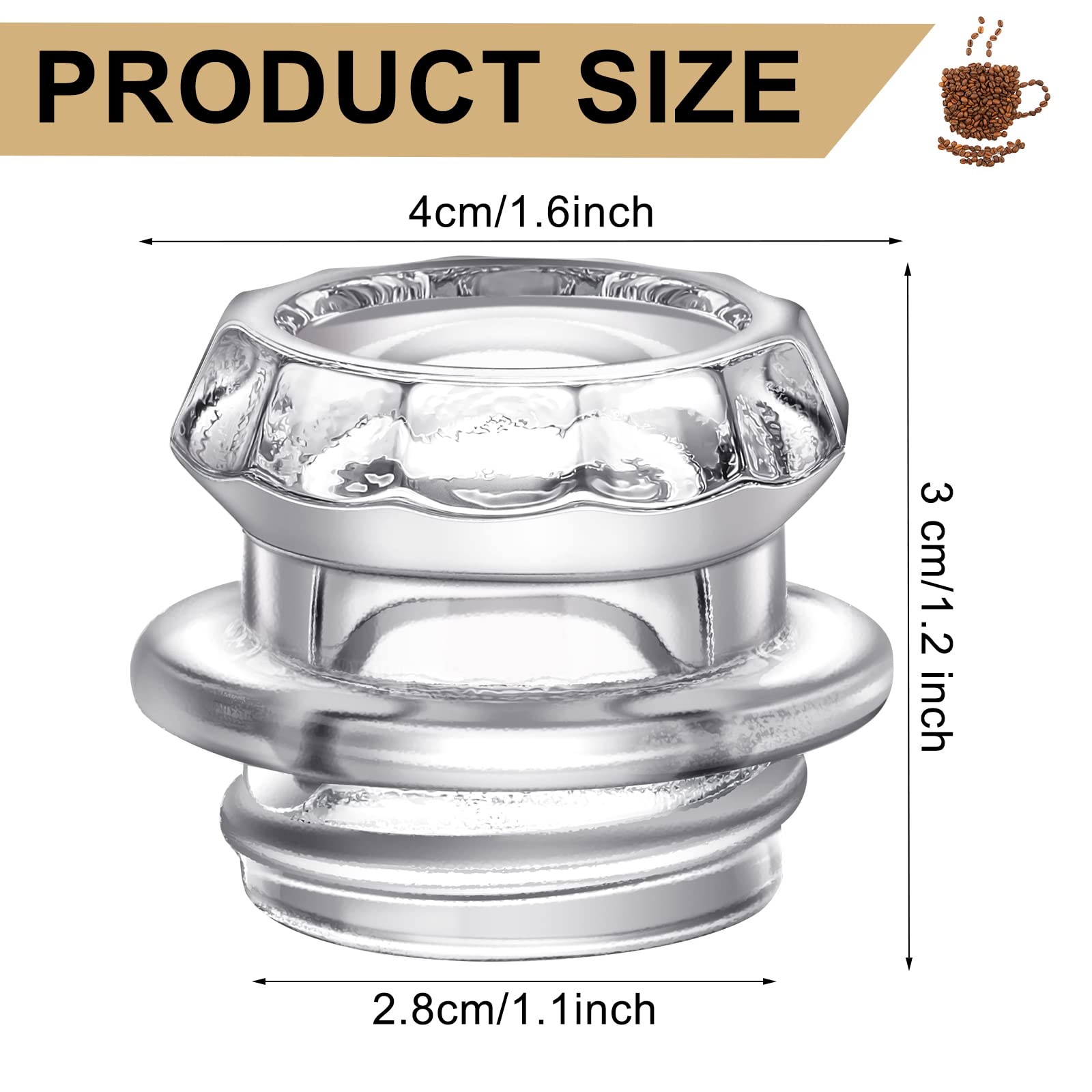 Vesici Coffee Percolator Pot Replacement 4 Pieces Glass Percolator Top Replacement Glass Coffee Percolator Parts Transparent Cof