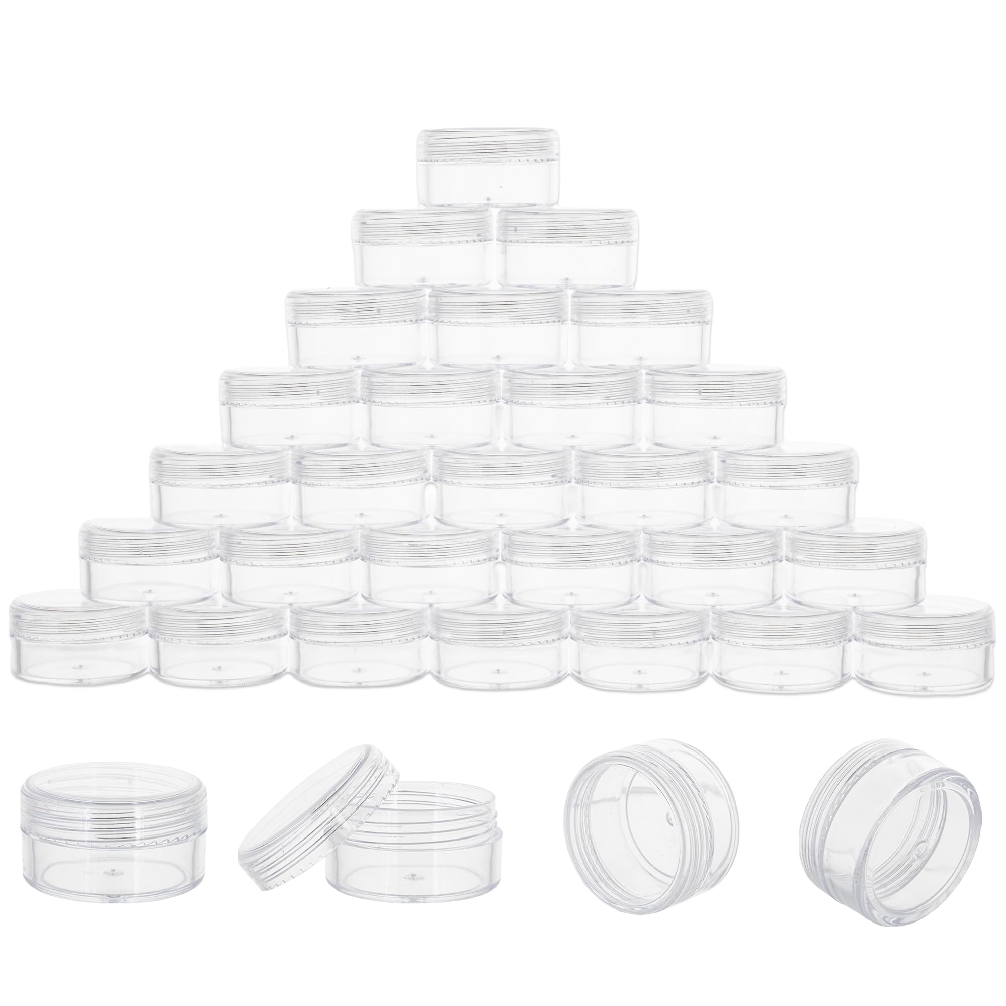 10 Gram 40 Count Sample Containers, Small Plastic Containers With Lids, Empty Sample Jars With Labels And Mini Disposable Spatul