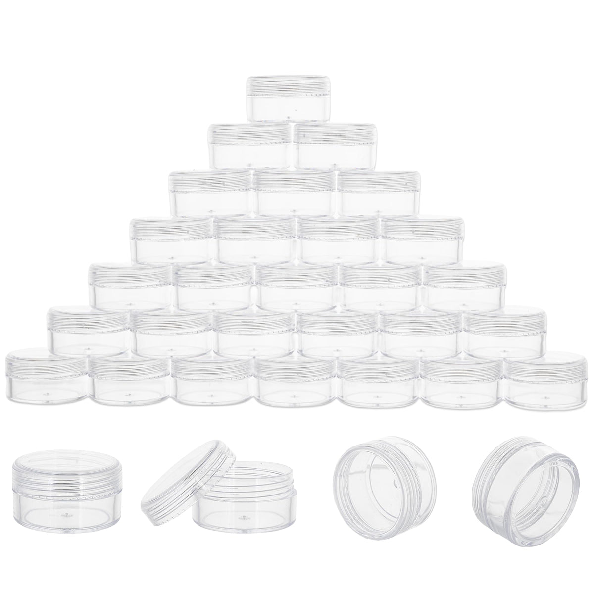 10 Gram 100 Count Sample Containers, Small Plastic Containers With Lids, Empty Sample Jars With Labels And Mini Disposable Spatu