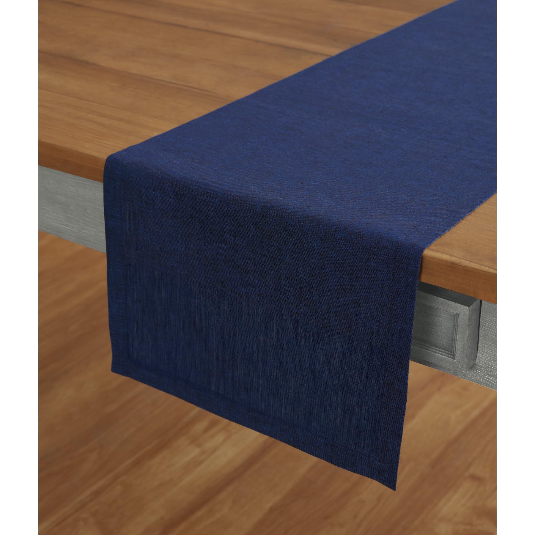 Solino Home Linen Table Runner 120 Inches Long - 100% Pure Linen Royal Blue Table Runner 14 X 120 Inch - Machine Washable Christ