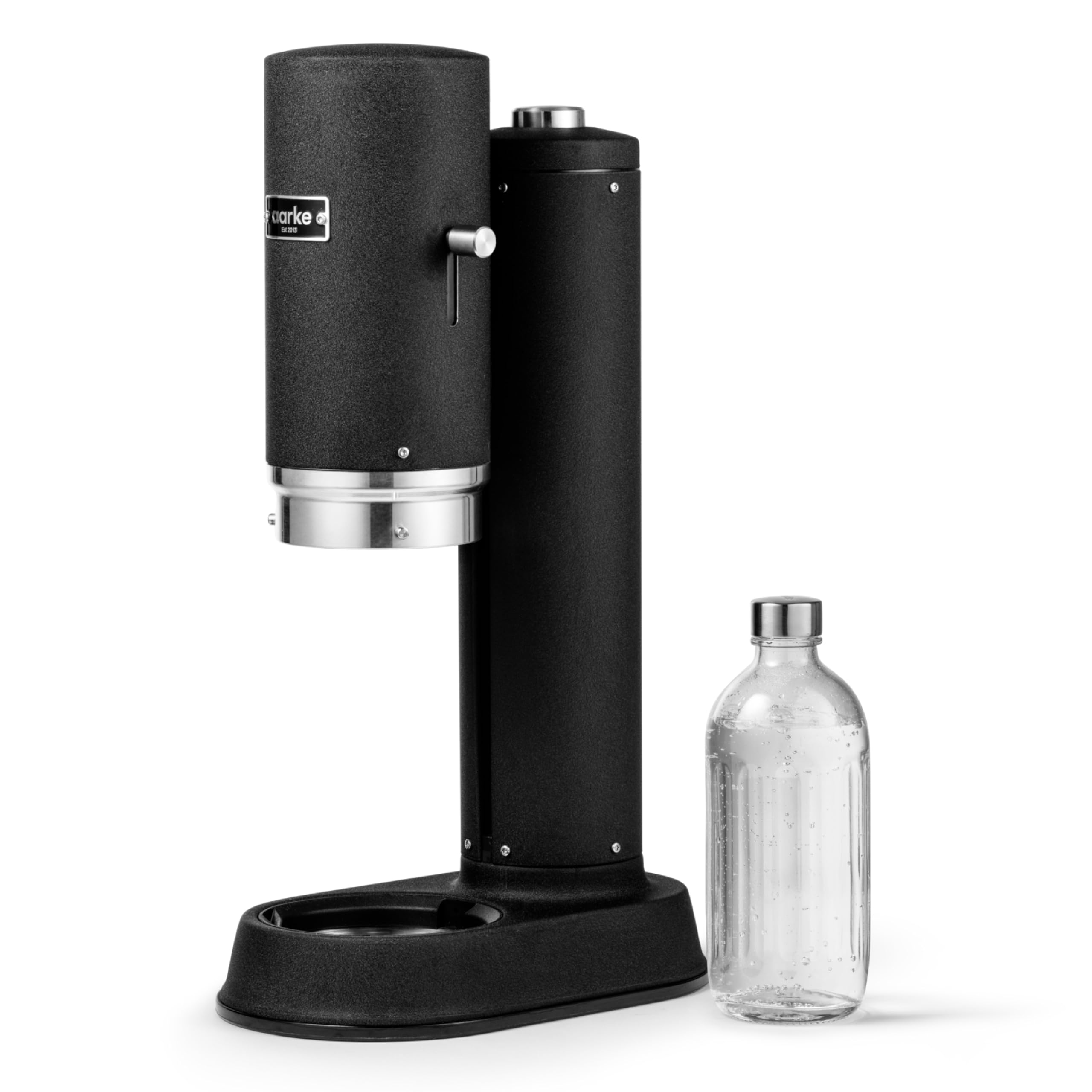 Aarke Carbonator Pro, Sparkling & Carbonation Water Machine, Stainless Steel With Glass Reusable Bottle Volume 800 Ml (Matte Bla