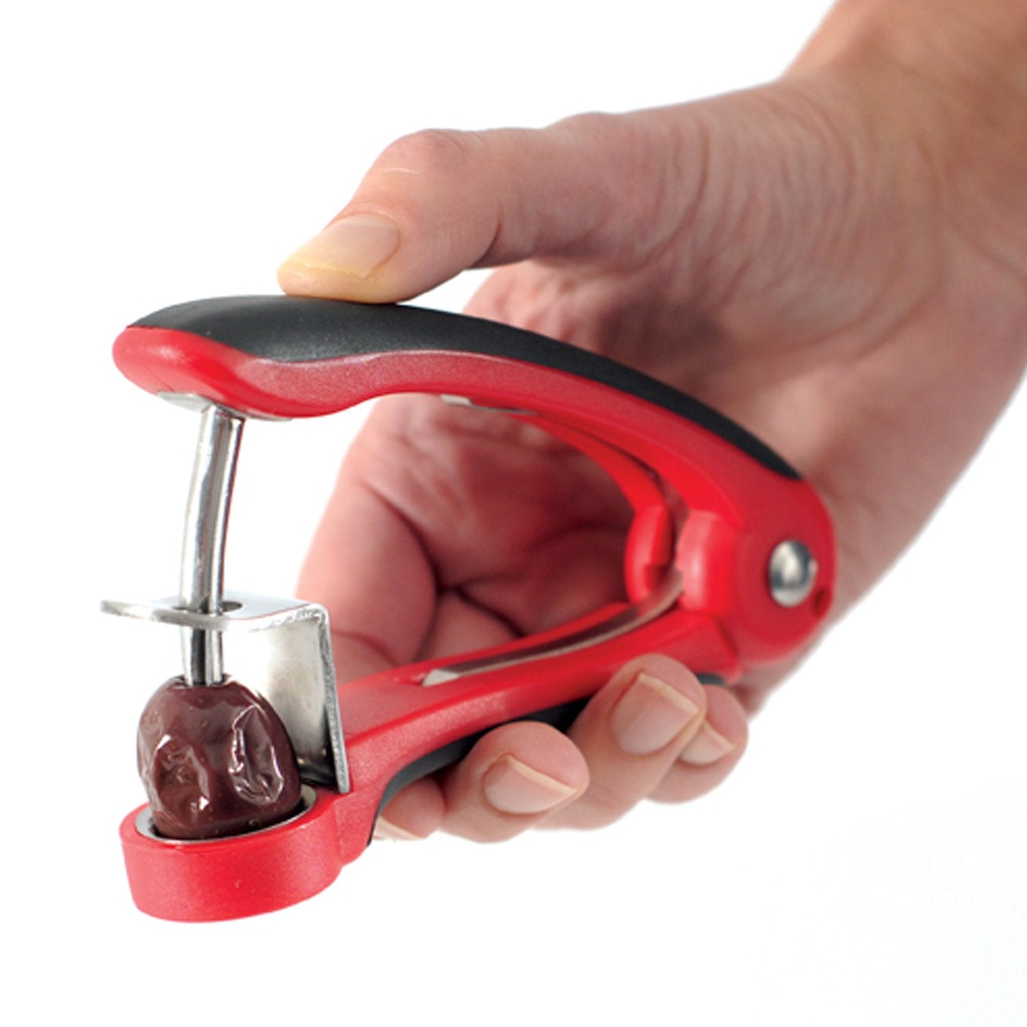 Norpro Cherry Olive Pitter, 1-Pack, Red, Model 5124 - Essential Kitchen Tool for Pitting Cherries and Olives