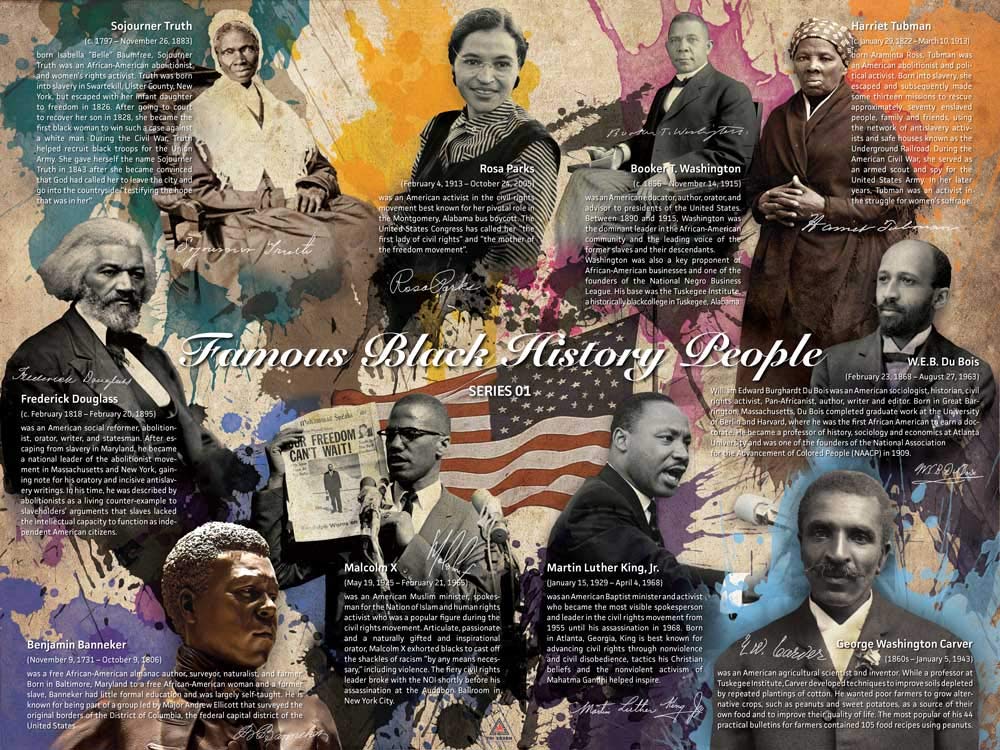 777 Tri-Seven Entertainment Famous Black History People Poster Series 1-3 (Bundle)  24''x18'' Unframed  Multicolor