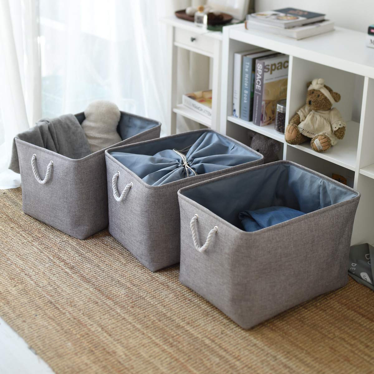 Thewarmhome Storage Baskets For Organizing, Sturdy Fabric Storage Basket , Foldable Storage Baskets For Shelves Closet Nursery T