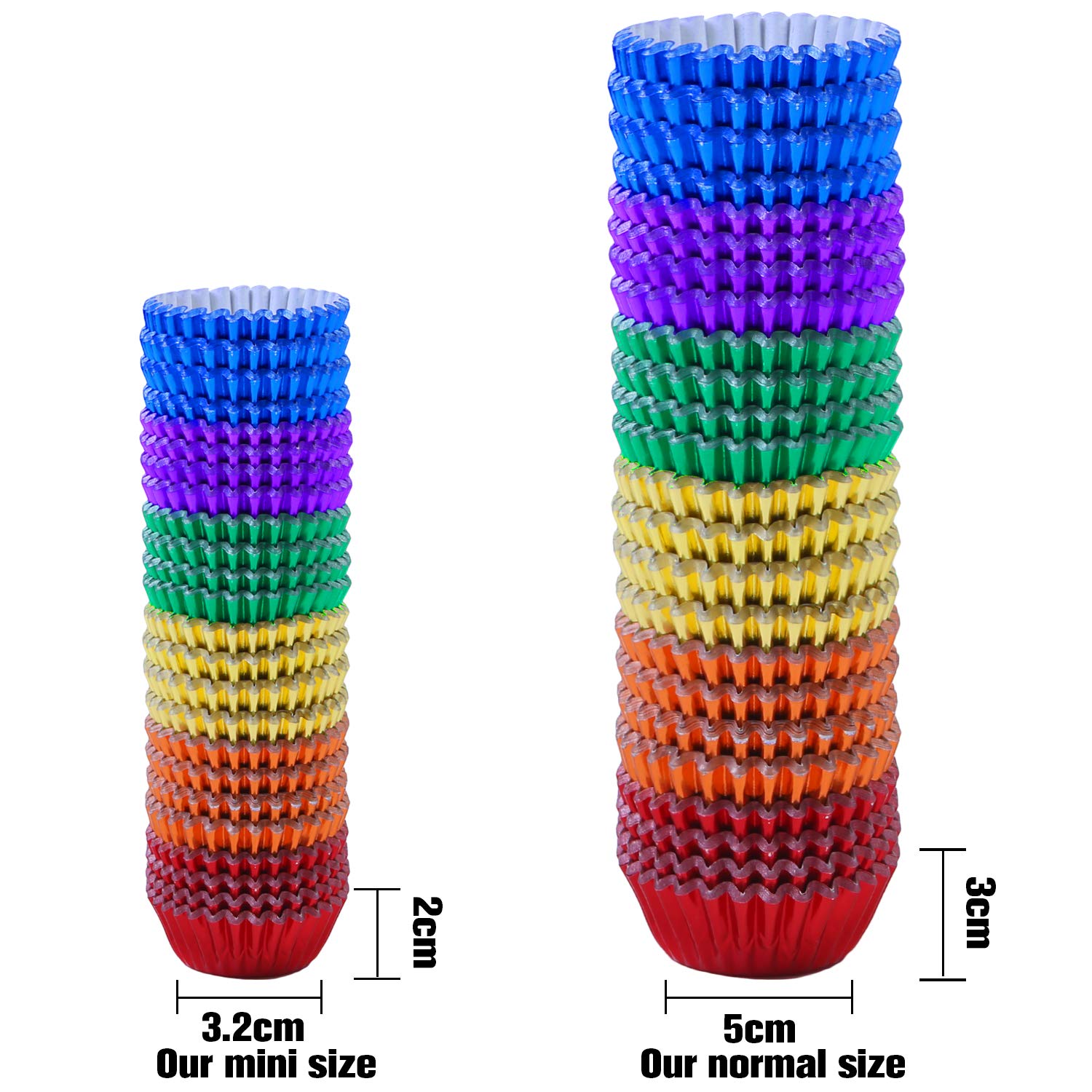 Elcoho 600 Pieces 1.25 Inch Mini Foil Metallic Cupcake Liners Muffin Paper Cases Baking Cups, 6 Colors