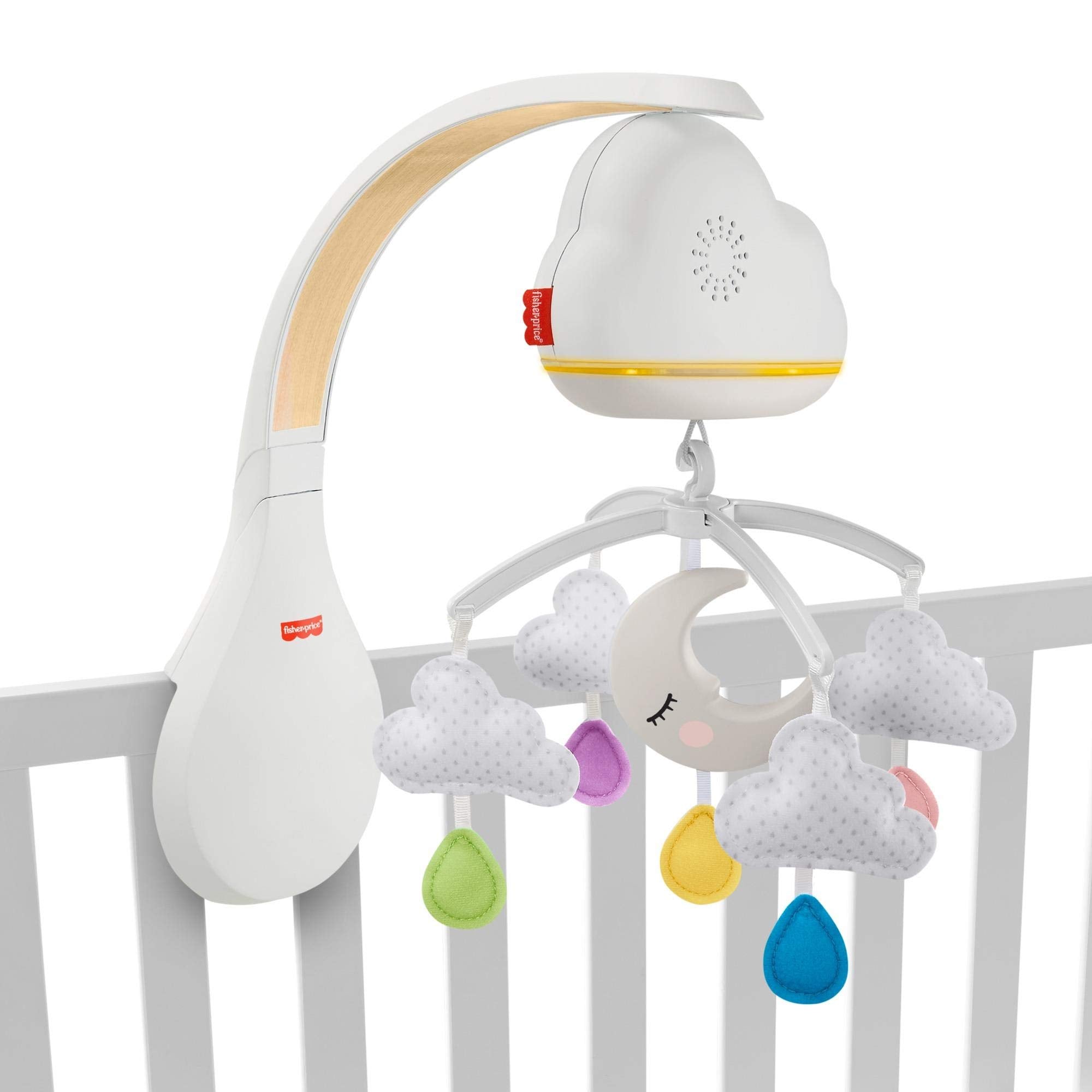 Fisher-Price Sound Machine Calming Clouds Mobile & Soother Convertible Crib to Tabletop with Music & Lights for Newborn to Toddl