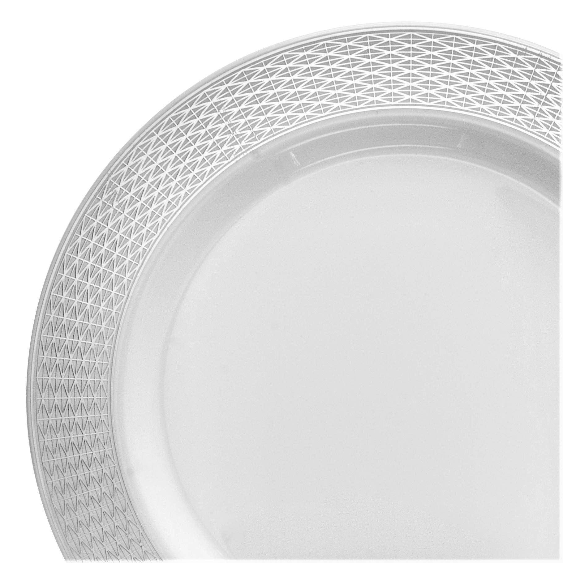 Occasions 120 Plates Pack,(60 Guests) Heavyweight Premium Wedding Party Disposable Plastic Plates Set -60 X 10.5'' Dinner + 60 X