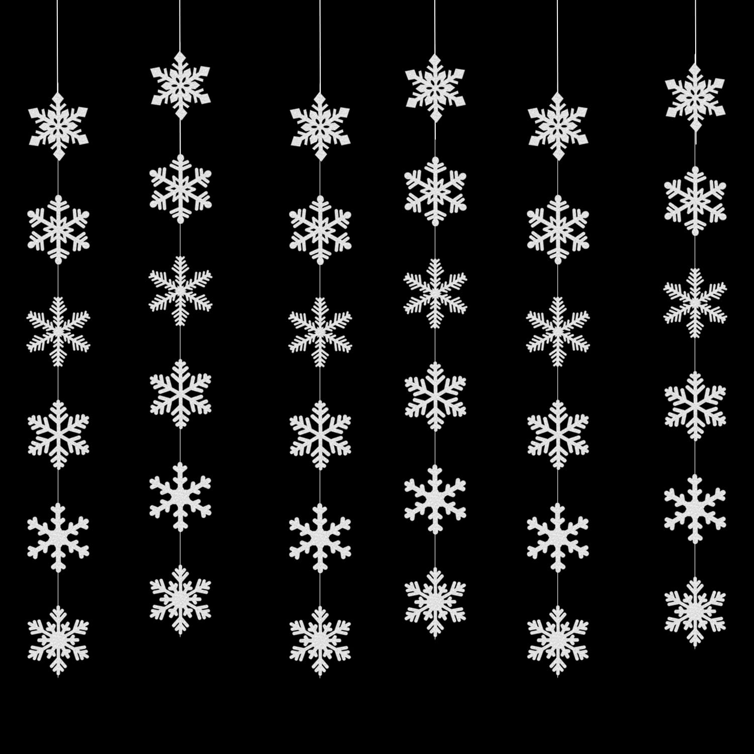 Snowflake Snow White-Silver Christmas Party-Decorations Garland - 6pcs Winter Girl Frozen Birthday New Year Hanging Decoration S