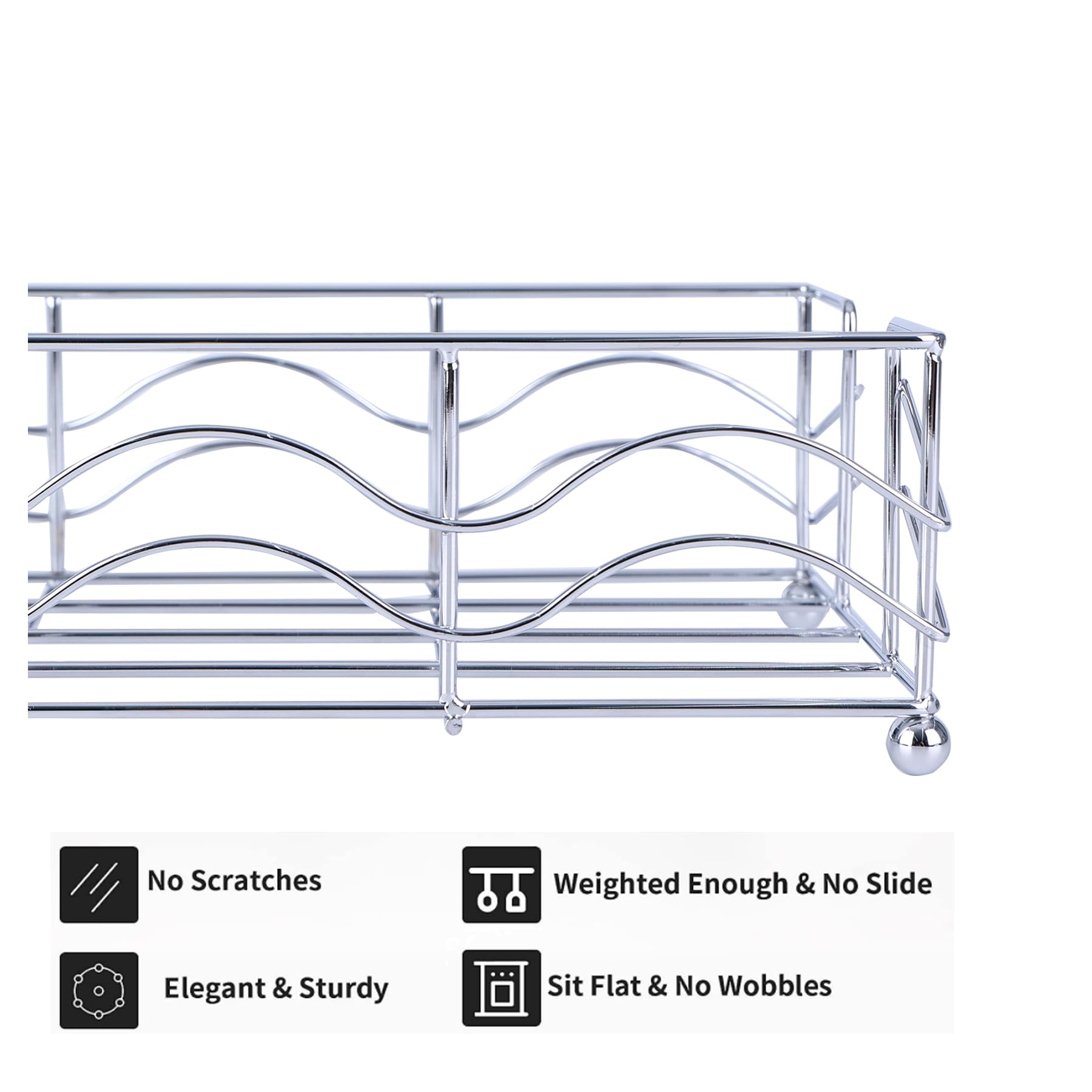 Ebristar Bathroom Napkin Holder, Modern Stainless Steel Flat Guest Towel Napkin Holder, Rectangle Metal Disposable Napkin Holder