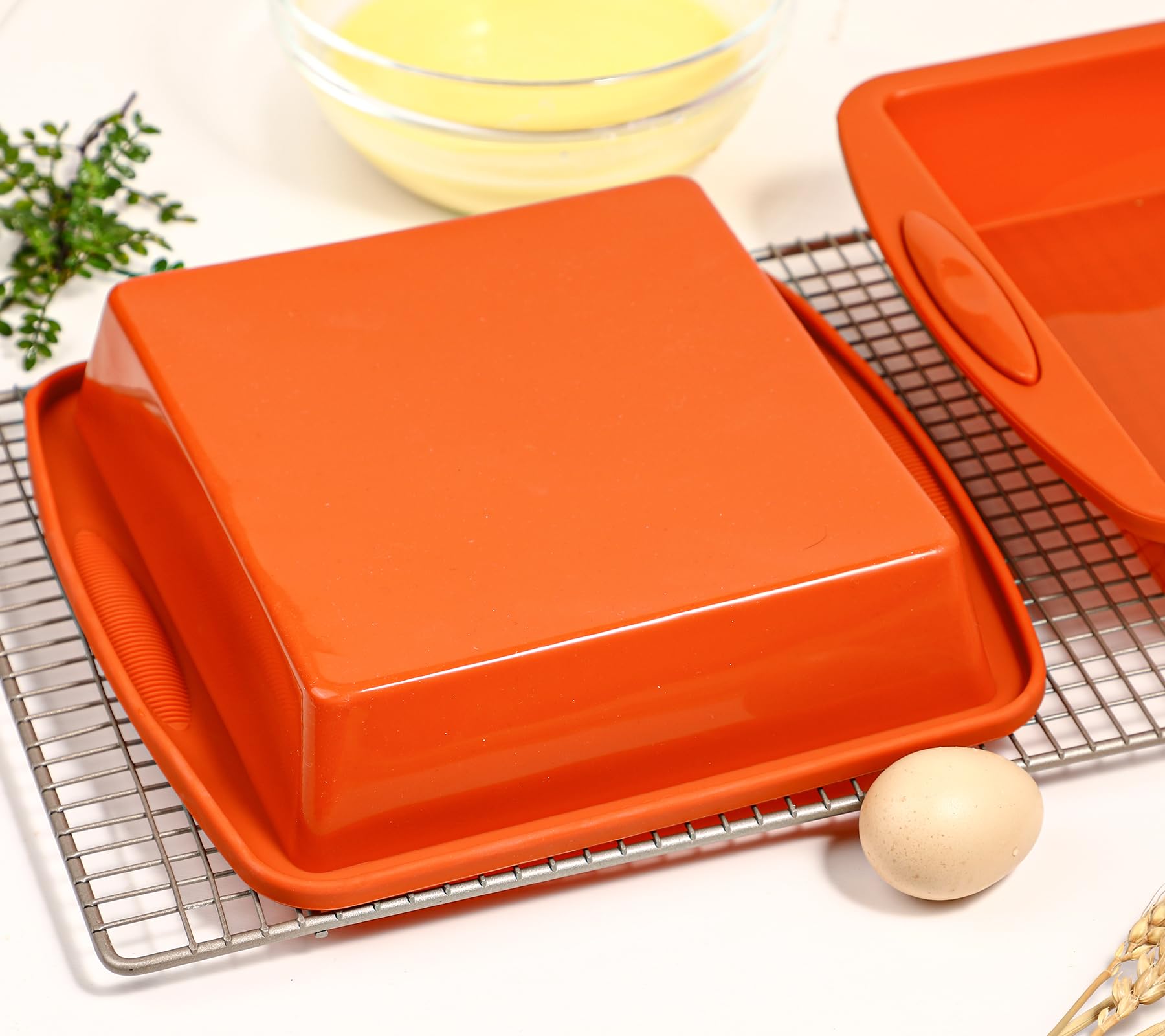 Webake Square Cake Baking Pan 8X8 Inch Silicone Cake Pan Brownie Pan For Baking Birthday Cake, Brownie And Making Large Resin Se