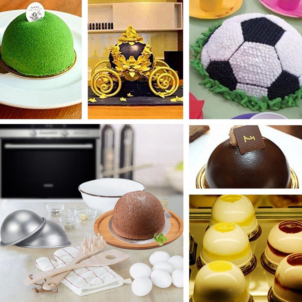 Fydun Ball Cake Pan Dome Cake Pan Aluminum Chiffon Cake Pan Sphere Cake Pan Hemisphere Cake Diy Birthday Cake Pan, 10.5 X 4.5 Cm