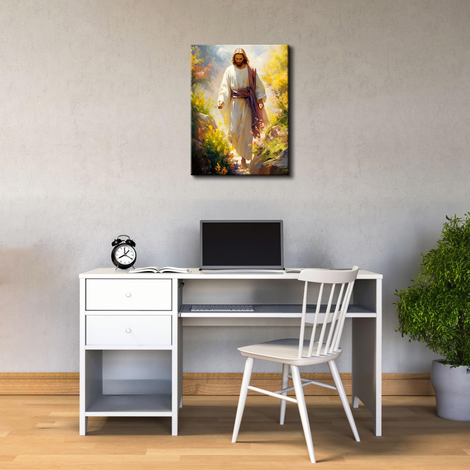 Yonica Jesus Wall Art Painting Picture, Framed Christian God Canvas Print Poster Decor For Living Room, 32''X48'' (Jesus03)