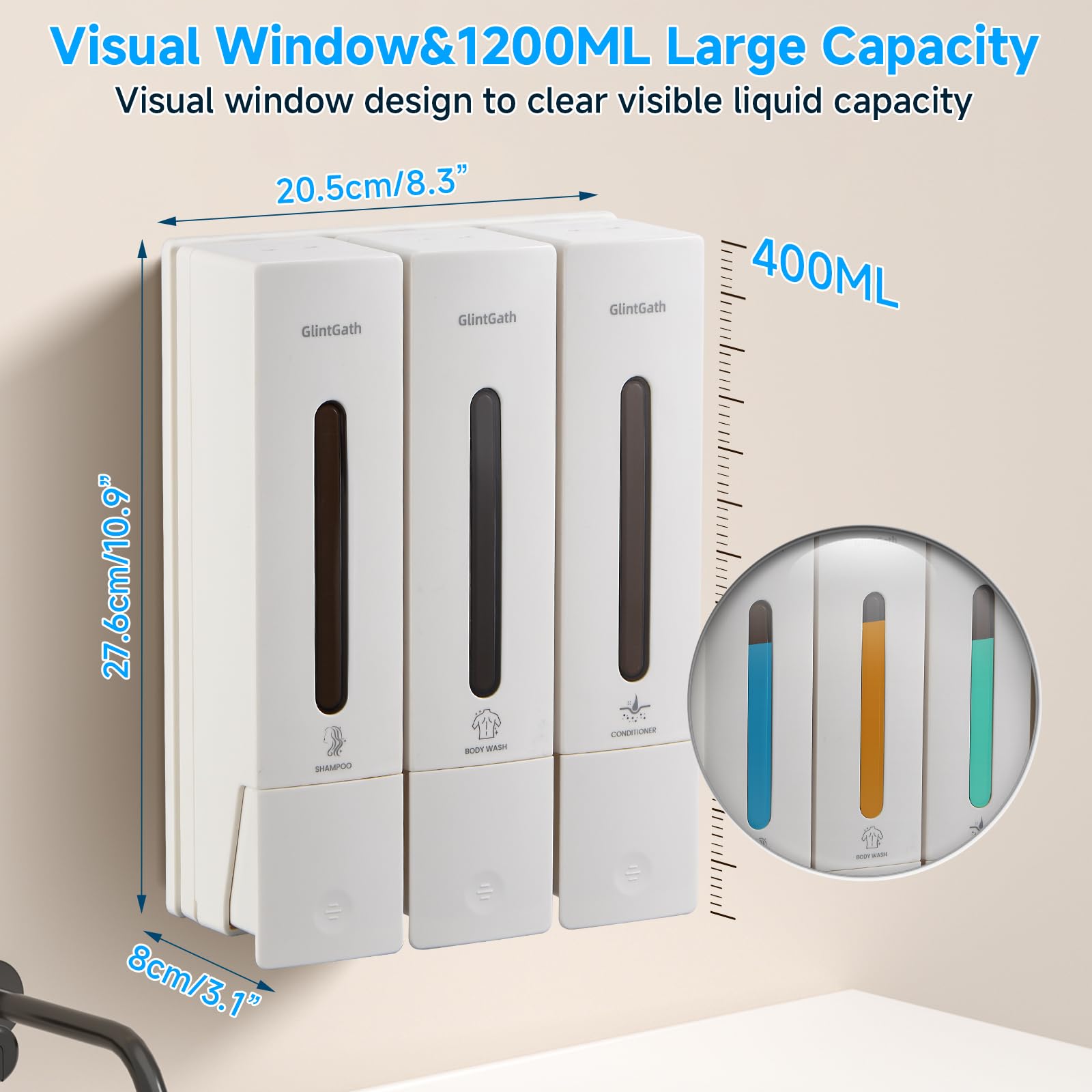 Shower Soap Dispenser 3 In 1 Shampoo And Conditioner Dispenser Shower Dispenser 3 Chamber No Drill Shampoo Dispenser For Shower