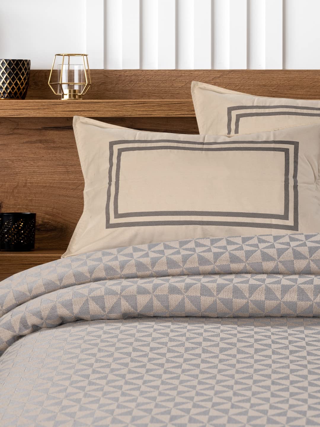 Saral Home Soft Cotton Firki Designer Breathable & Wrinkle Free Bedsheet For Double Bed 1 King Size Bedsheet With 2 Pillow Cove