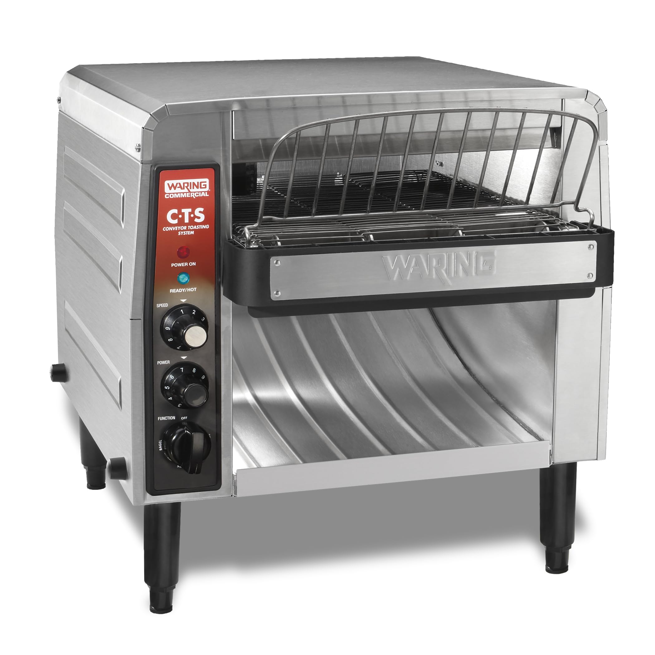 Waring Commercial CTS1000B Conveyer Toaster, 1000+ slices per hour, 208V, 2700W, 6-20 Phase Plug,Silver