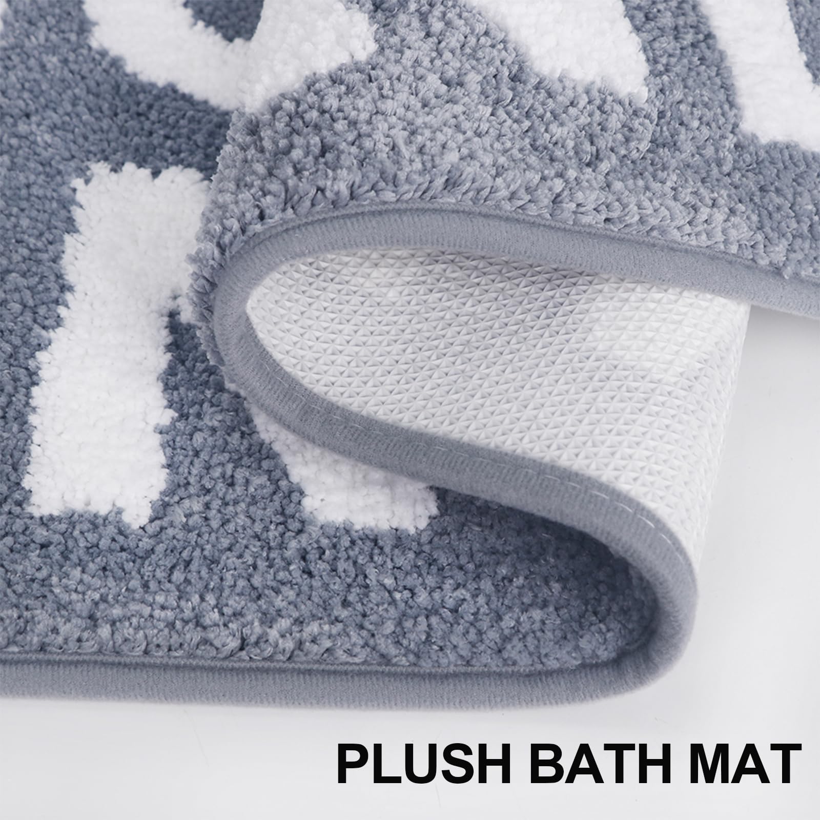 Boveu Bath Mat Bath Rugs Grey - 17'' X 24'' Cute Bathroom Rugs, Cute Bath Mat, Non Slip Washable Novelty Funny Bath Mat, Fun Bat