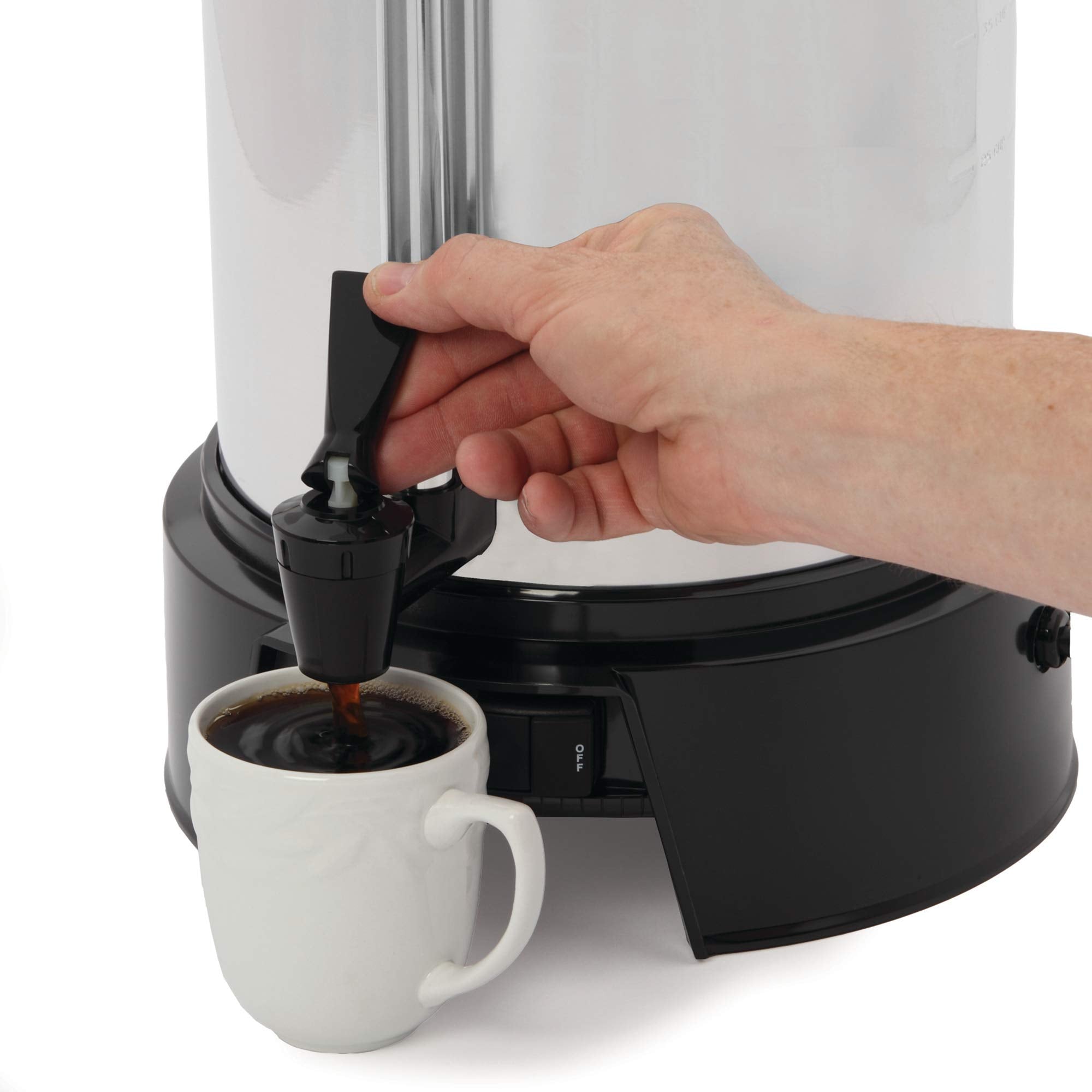 West Bend Highly-Polished Aluminum Commercial Coffee Urn Features Automatic Temperature Control Large Capacity With Quick Brewin