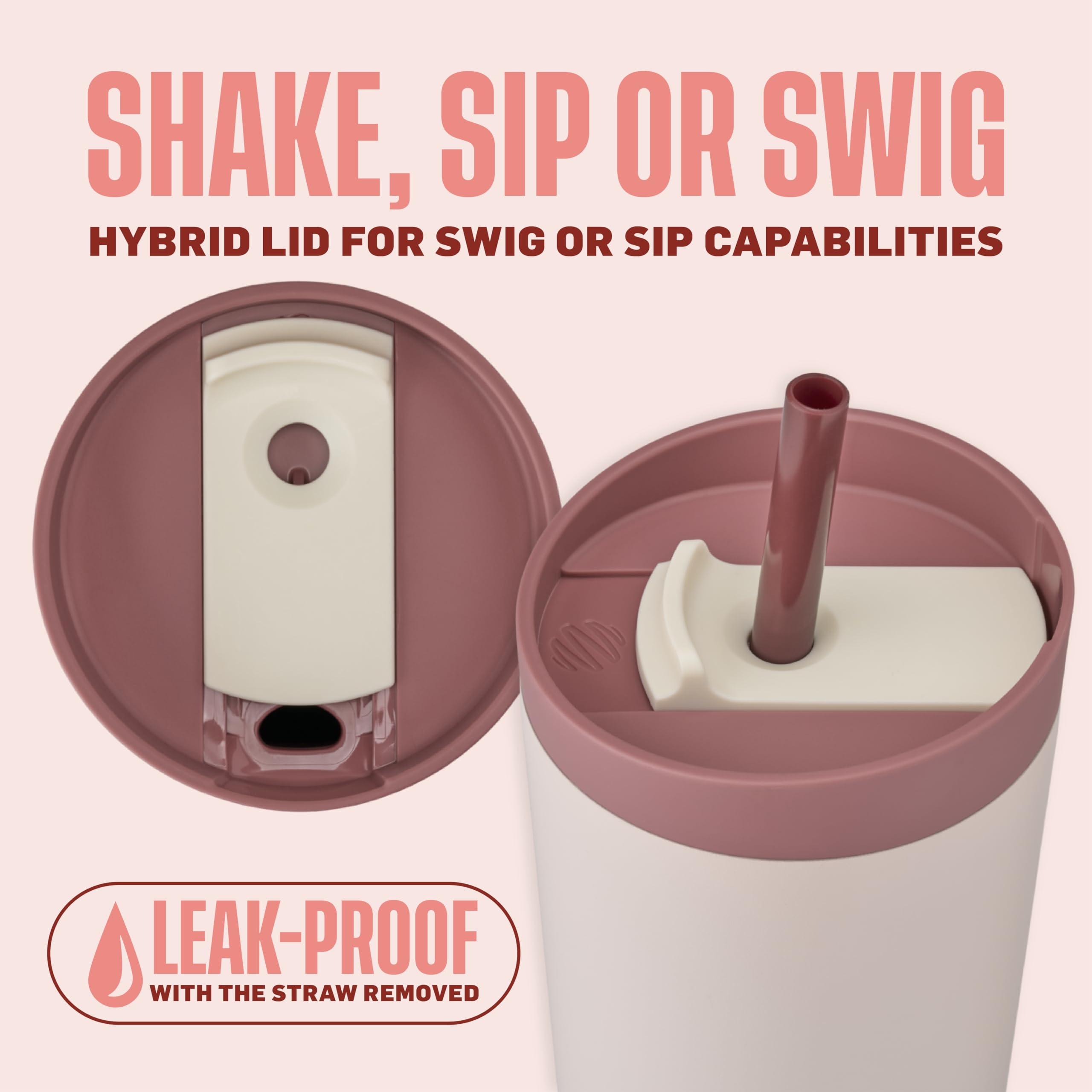 Blenderbottle 2-In-1 Insulated Stainless Steel Shaker Tumbler, Swig Leakproof Lid, Straw, Blenderball, Bpa Free, For Protein Sha