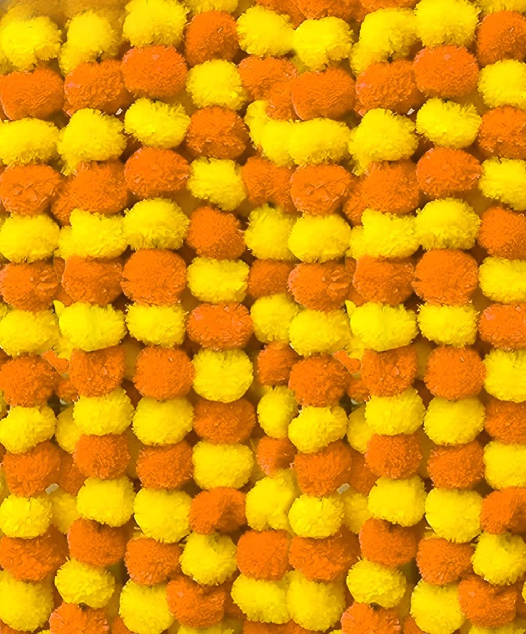ABHAAS 10 Pcs Artificial Marigold Fluffy Flowers for Decoration Garlands for Decoration Pooja Room Toran Indian genda phool for 