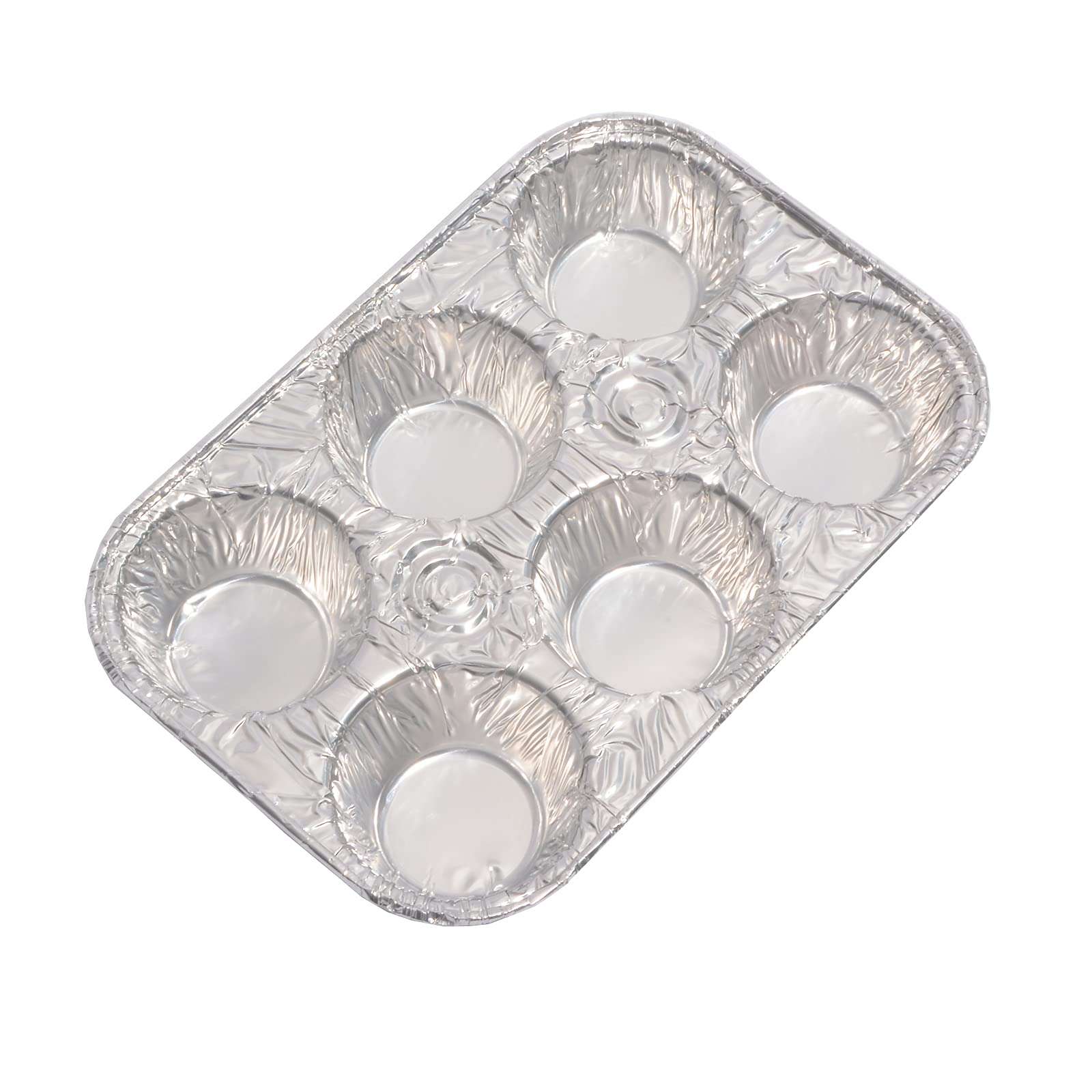 Waytiffer Muffin Pan 6-Cup Cupcake Aluminum Pans Favorite Muffin Tin Size For Baking Cupcakes - Standard Size (6-Cup-20Pack)