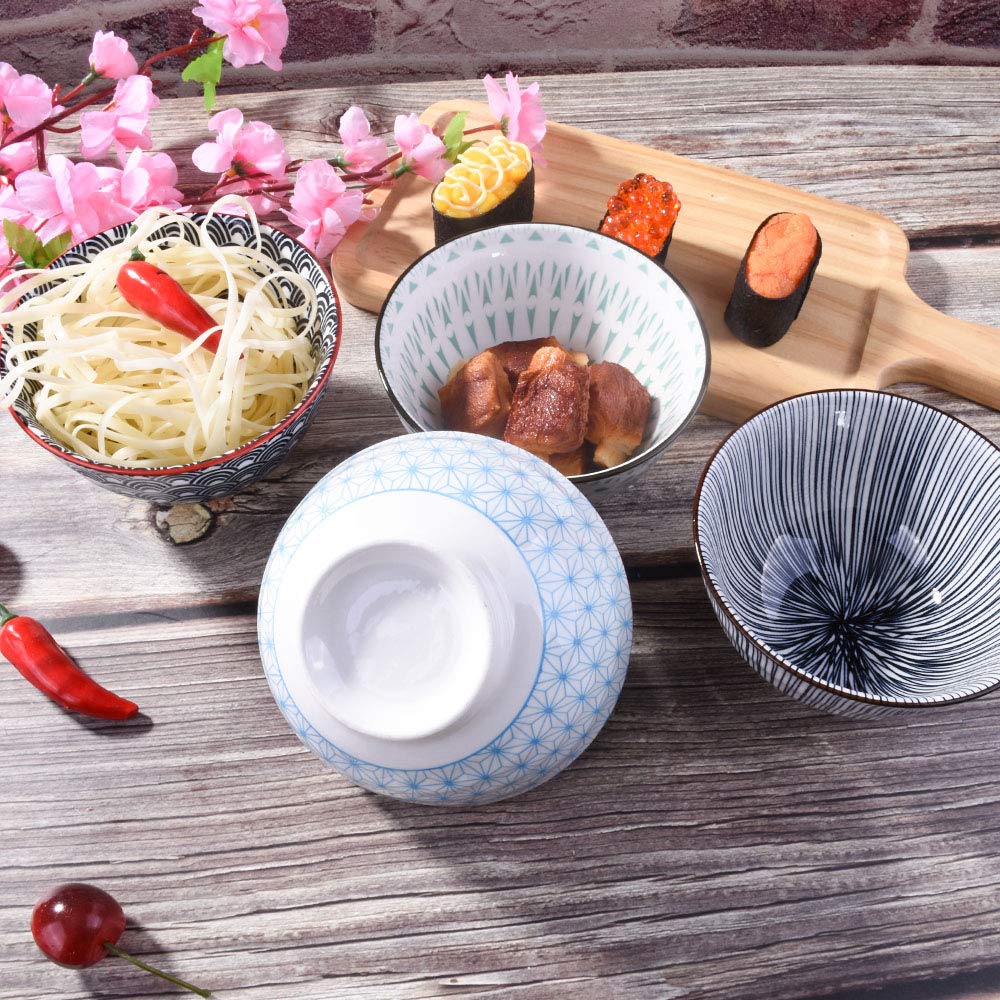 Japanese Rice Bowls Set Of 4, 4.5 Inch, Ceramic Rice Bowls Sushi Bowls Sauce Bowls