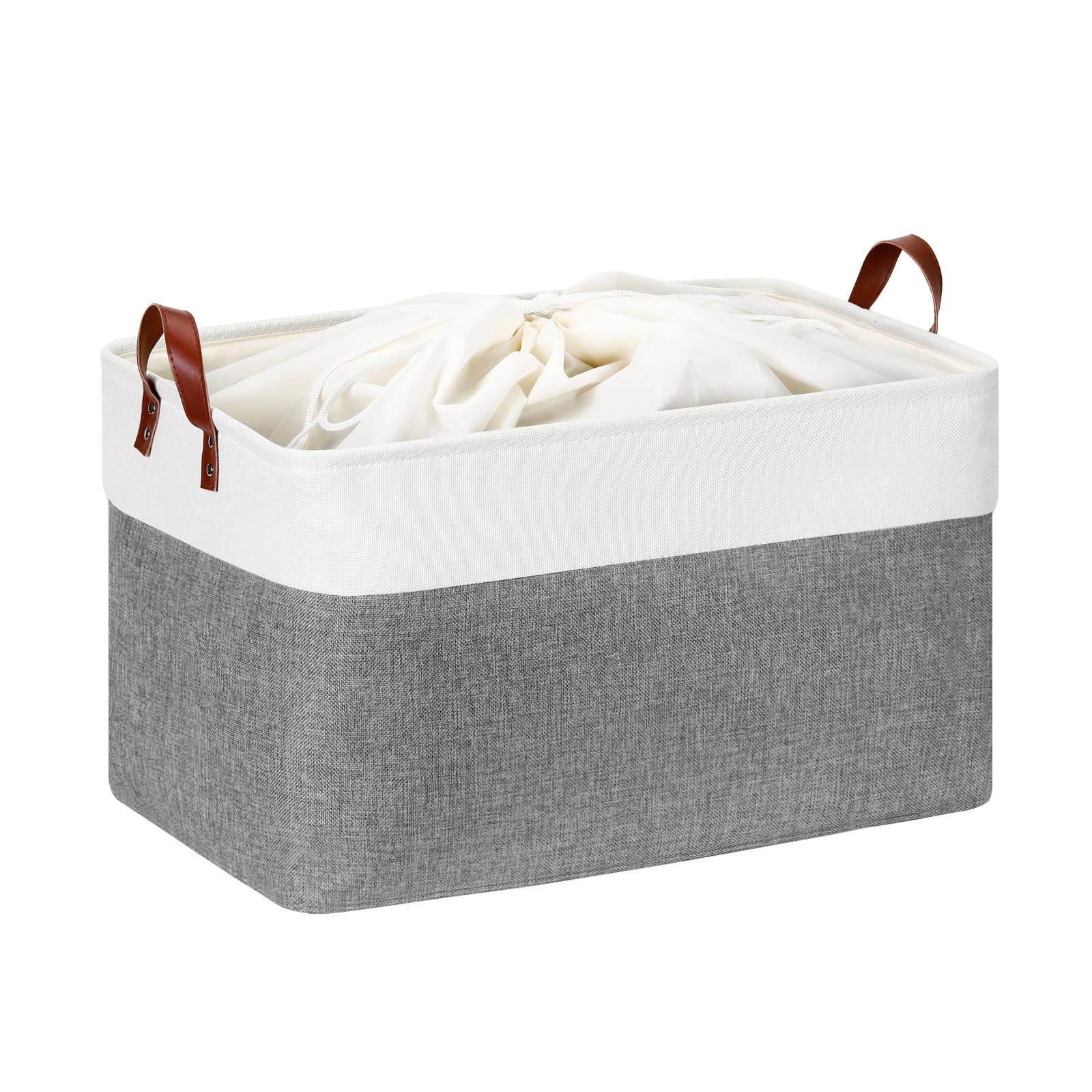 Dullemelo Extra Large Storage Basket For Organizing, 70L Oversized Storage Bin Foldable Canvas Fabric Blanket Basket, 22'' X 15'