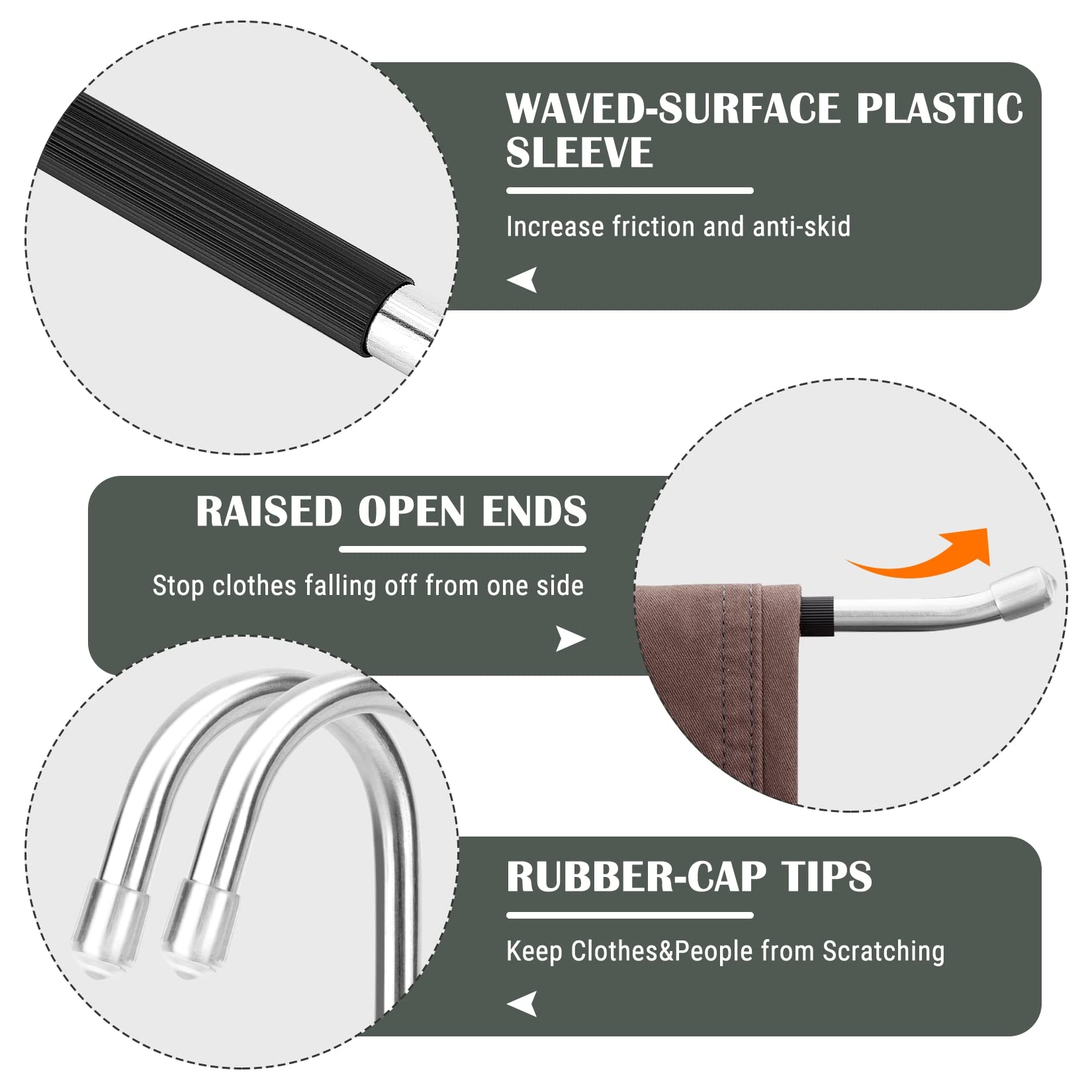 Doiown Open Ended Pants Jean Hangers - Stainless Steel Jeans Hangers 10 Pack 8 Mm Thick, Versatile Non-Slip Hangers For Heavy Pa