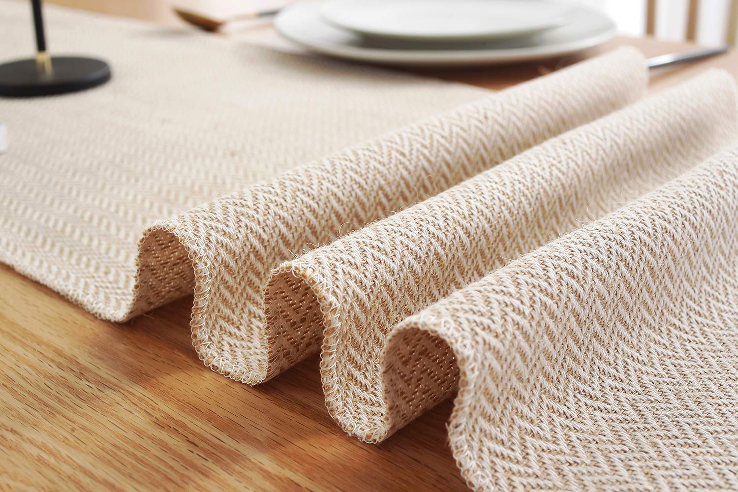 13 X 90 Inch Fall Farmhouse Cotton Linen Table Runner With Handcraft Tassel, Rustic Jute Burlap Table Runners 90 Inches Long For