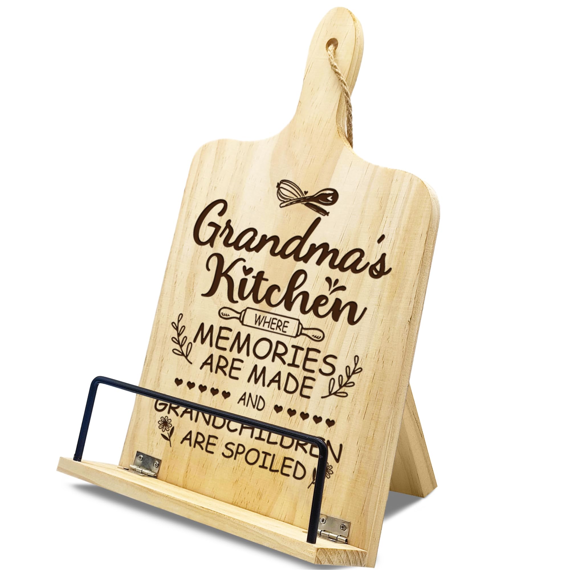 Gifts For Grandma, Grandma Gifts For Christmas, Great Grandma Christmas Gifts - Foldable Chef Carved Folding Cookbook Stands, Mu