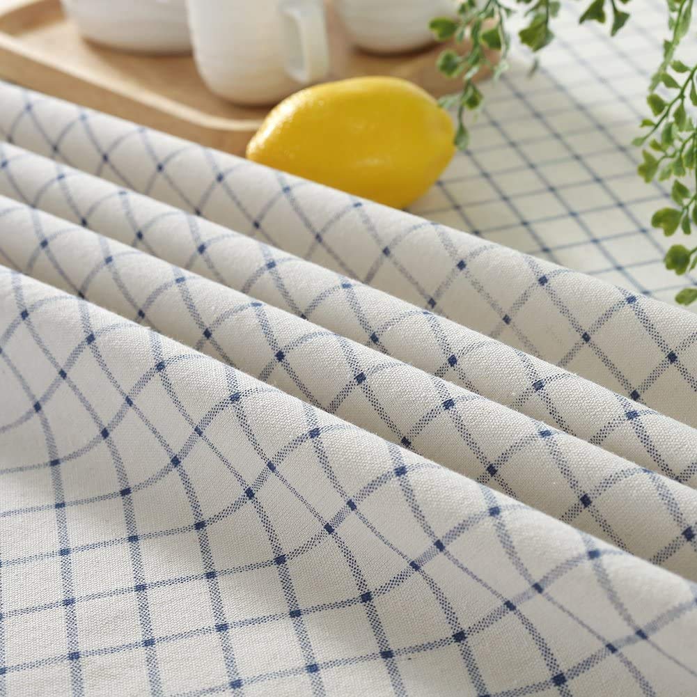 meioro Round Tablecloth White Cotton Tablecloth for Rectangle Tables  39 Inch Checkered Tassel Tablecloths Dust-Proof Rectangular Table Cover for Kitchen Dinning Tabletop Home  Outdoor Use