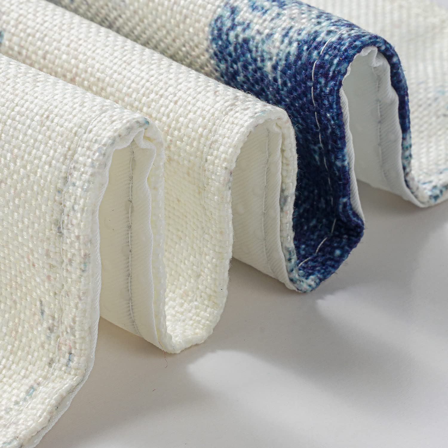 Blue Abstract Art Placemats, White And Grey Modern Art Placemats Set Of 4, Heat Resistant Non-Slip Artwork Dining Placemats, Was