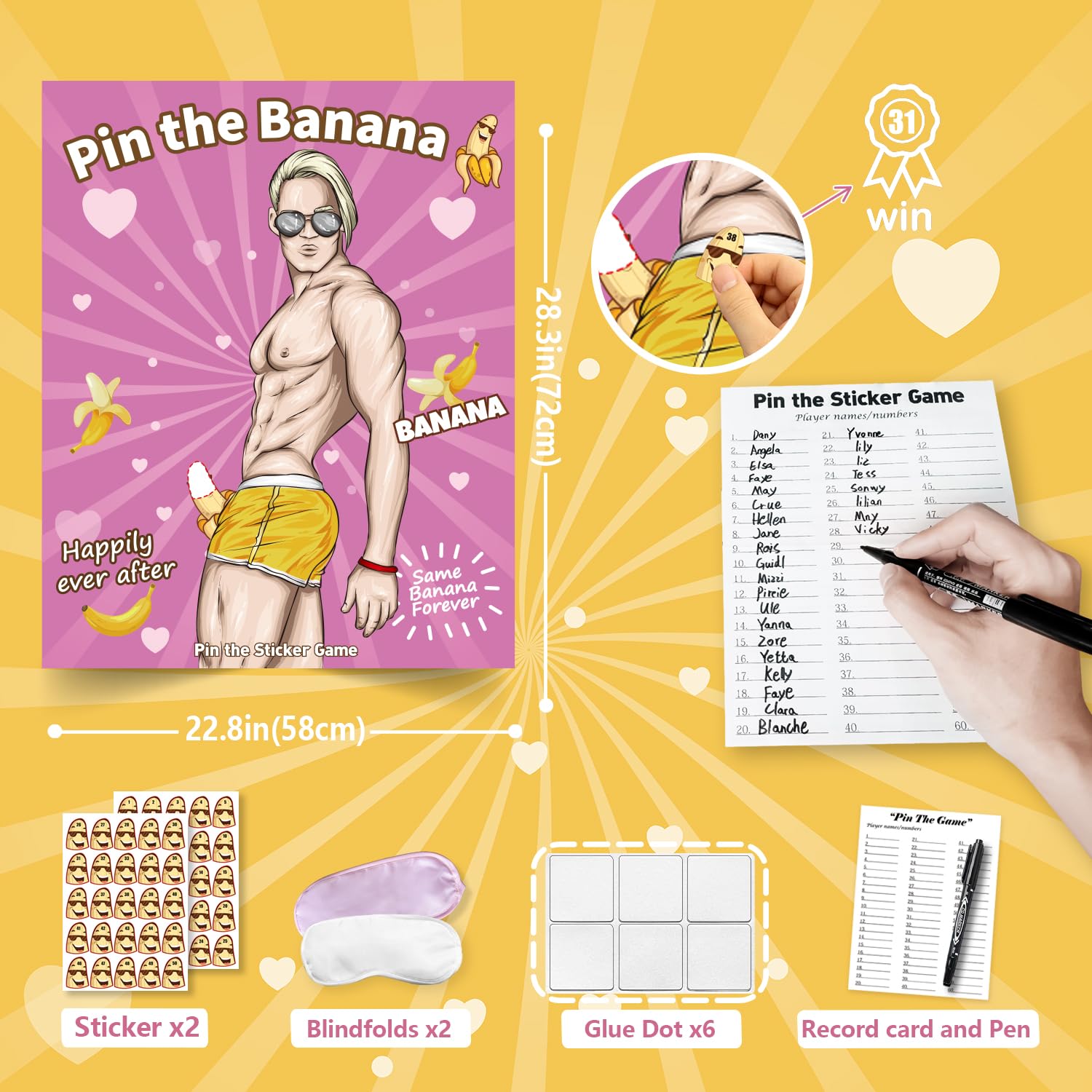 Tyhjoy Bridal Shower Games, Bachelorette Party Games For Naughty Funny Bridal Shower Engagement Decorations Pin Games For Bridal