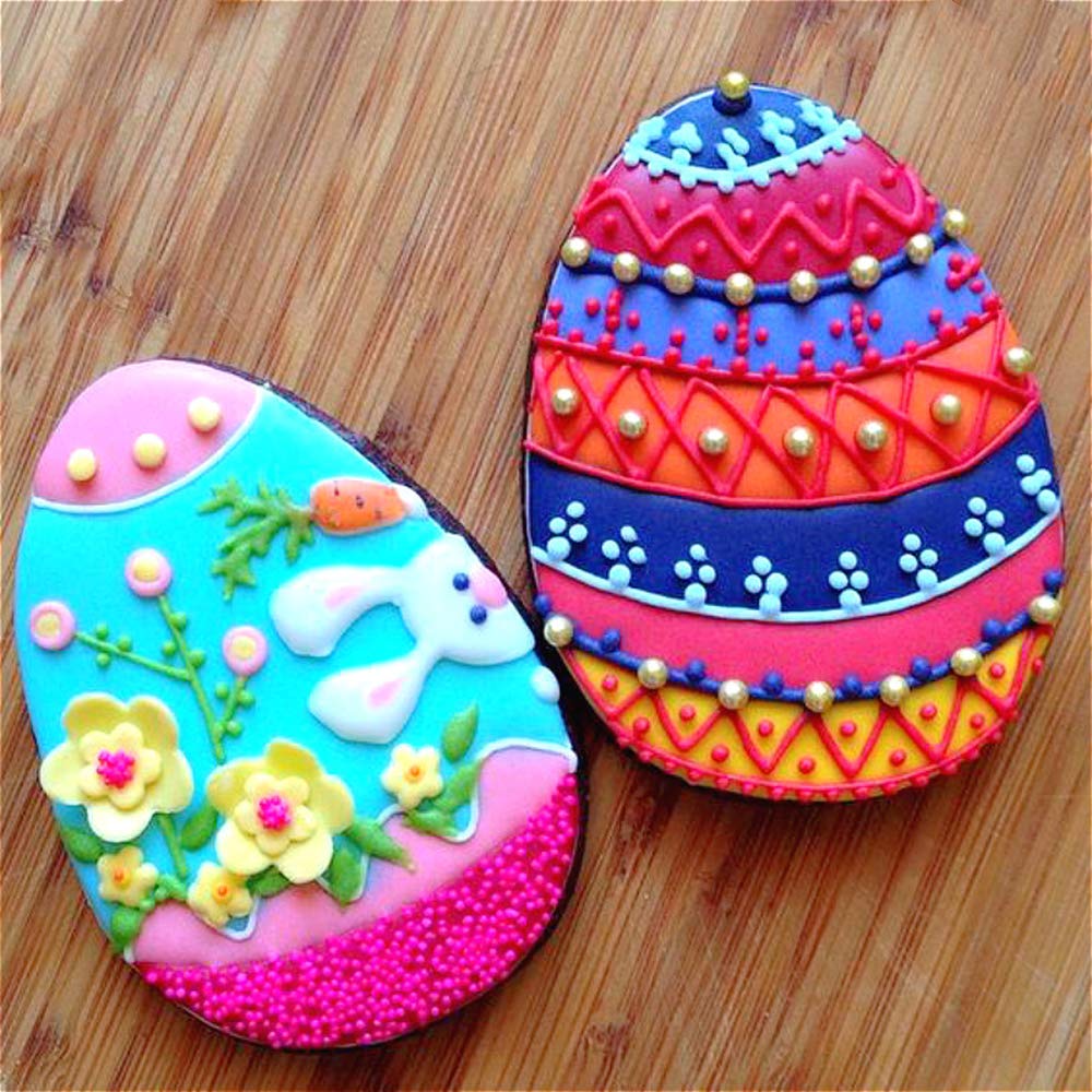 Easter Egg Cookie Cutter Set - 4 Piece - 4'', 3 3/8'', 2 1/2'', 2'' - Egg Shaped Cookie Cutters, Stainless Steel Biscuit Pastry
