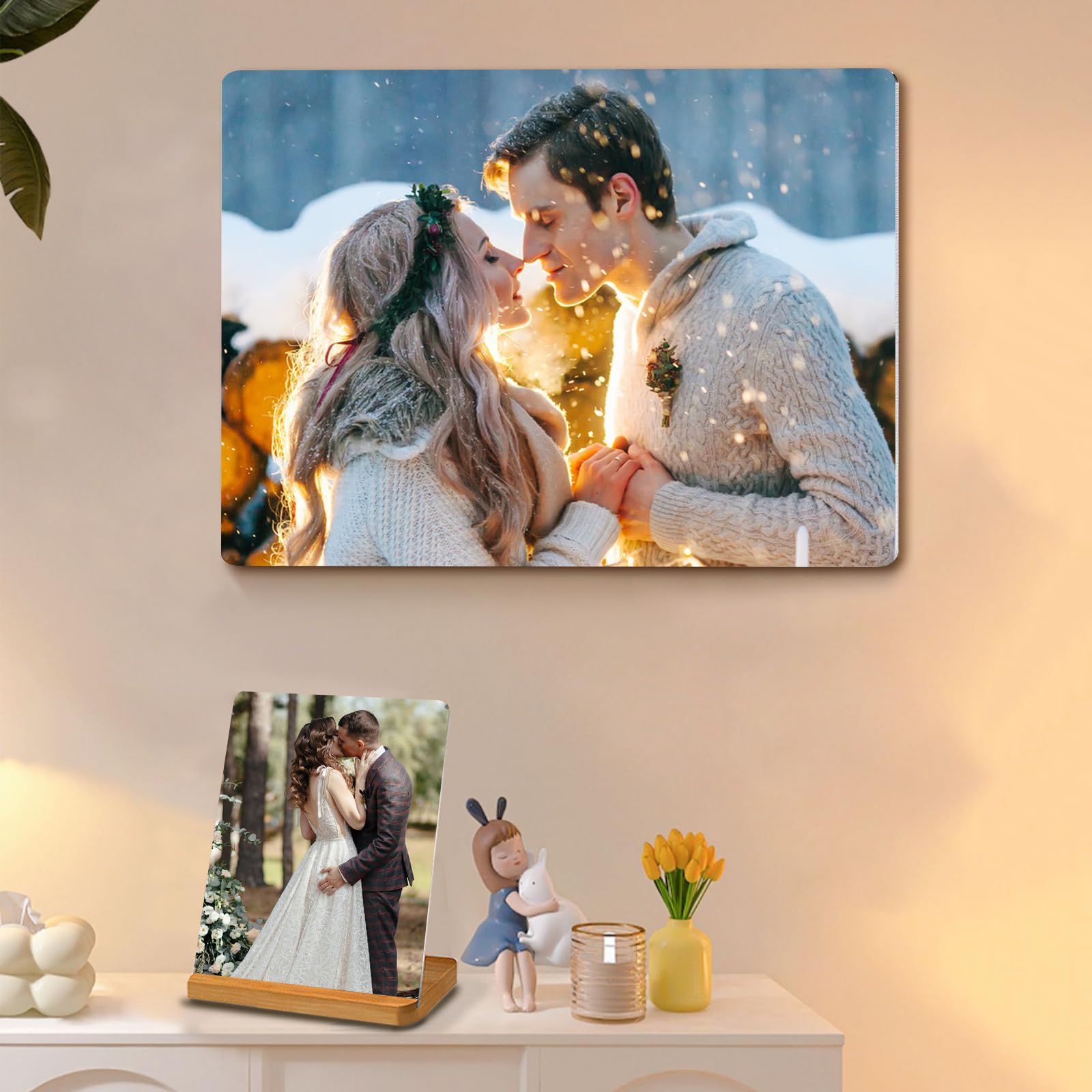 Custom Style Metal Photo Print - Personalized 4"x6" Vertical Frame Gift for Family and Lovers