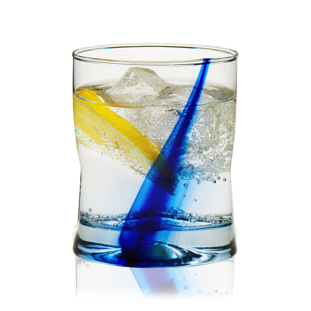 Libbey Blue Ribbon Impressions Rocks Glasses, 12.5-Ounce, Set Of 8