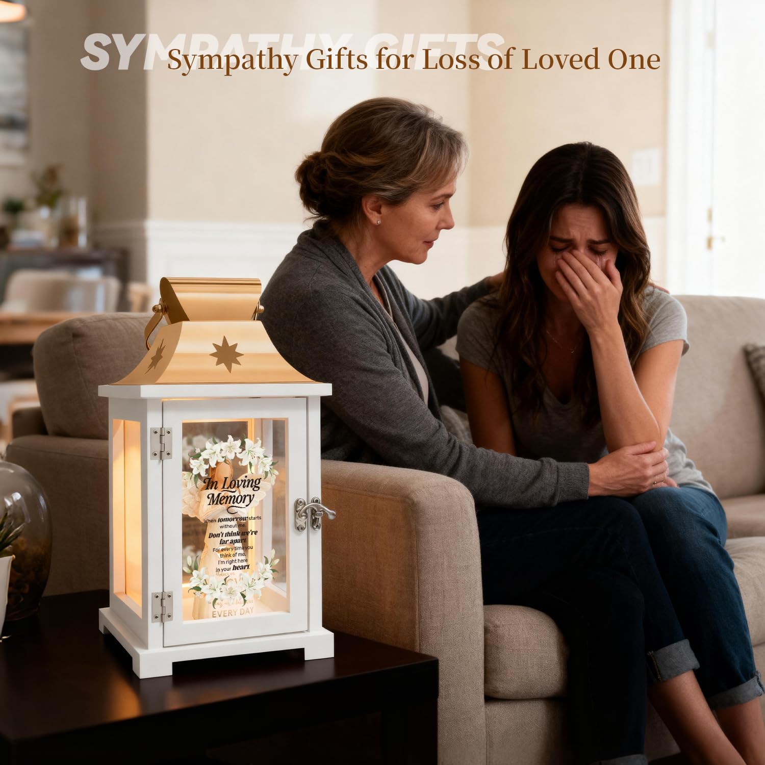 Memorial Lantern - Bereavement Sympathy Gifts for Loss of Loved One Memorial Gifts for Loss of Mother Loss of Father Remembrance
