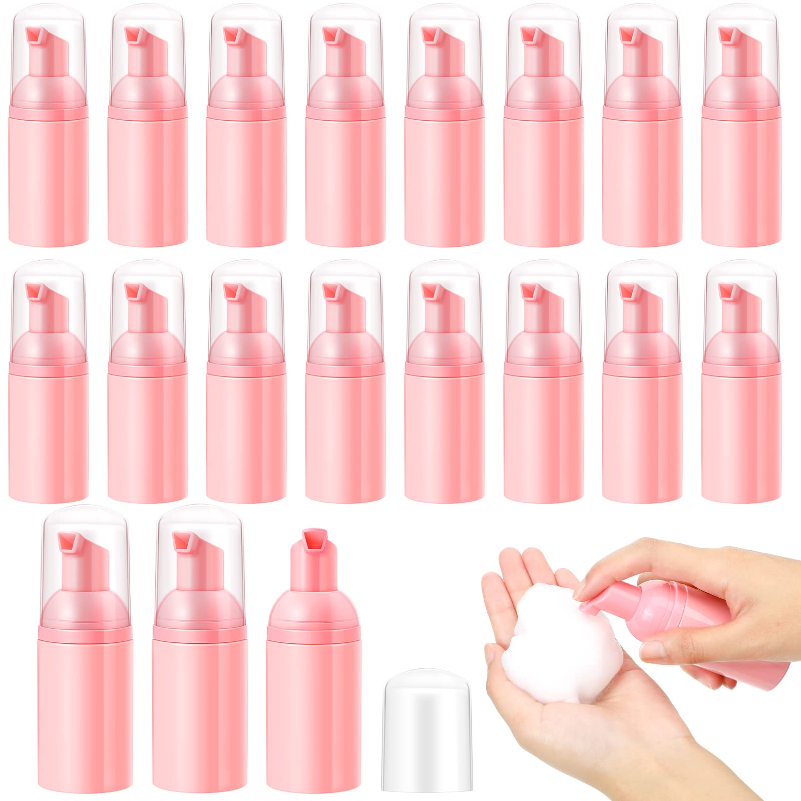 Funtery 24 Pcs Foam Pump Bottles 1 Oz/ 30 Ml Travel Soap Bottle Plastic Mini Empty Dispenser Foaming Bottles For Refillable Hand