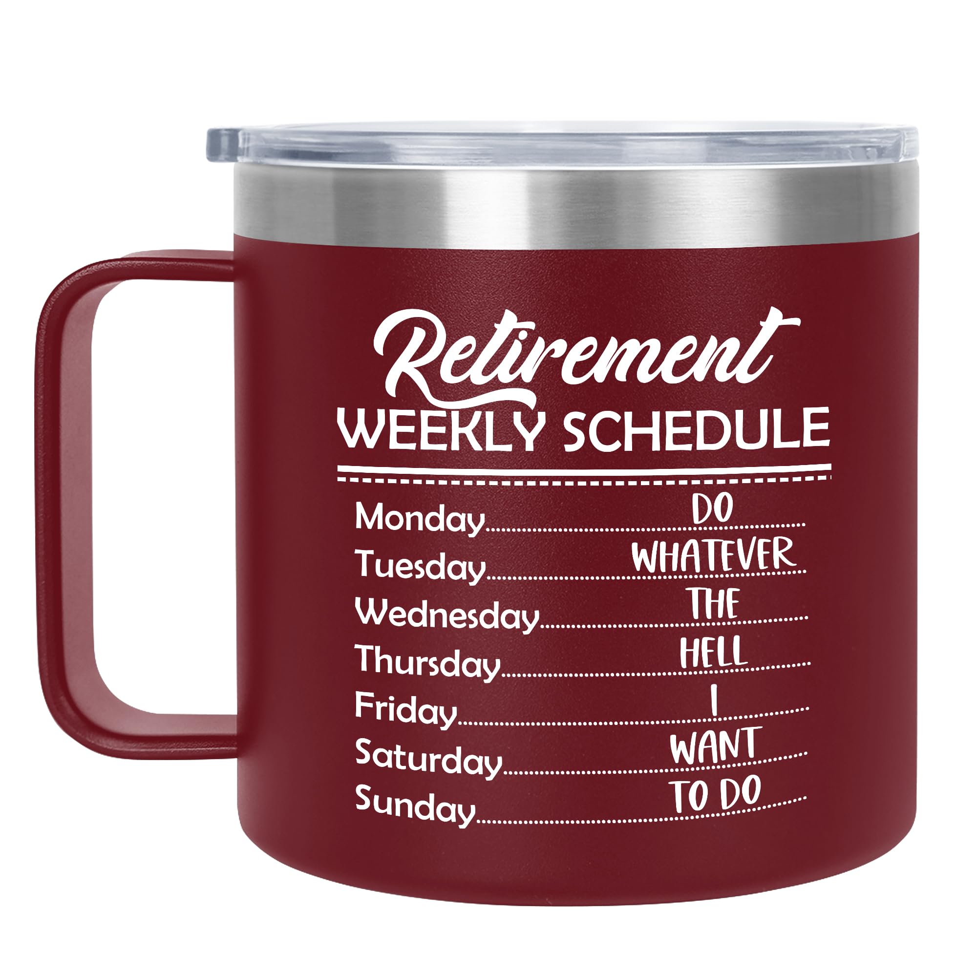 AXIARA Funny Retirement Gifts for Women Men - 14 Oz Stainless Steel Insulated Coffee Mug With Lid - Birthday Retired Goodbye Far
