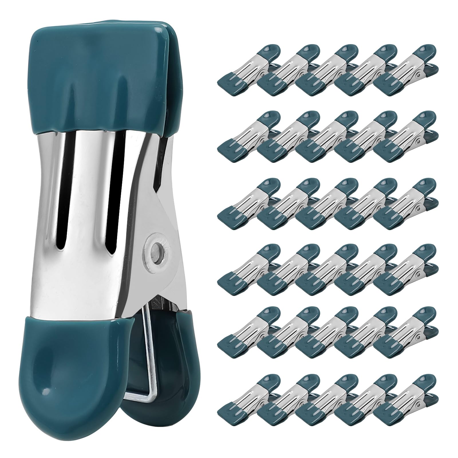 Clothes Pins Heavy Duty 30 Pack - 2.17 Inch Metal Chip Clips, Clothespins For Photo Drying Clothesline Laundry Sock, Bag Clips F