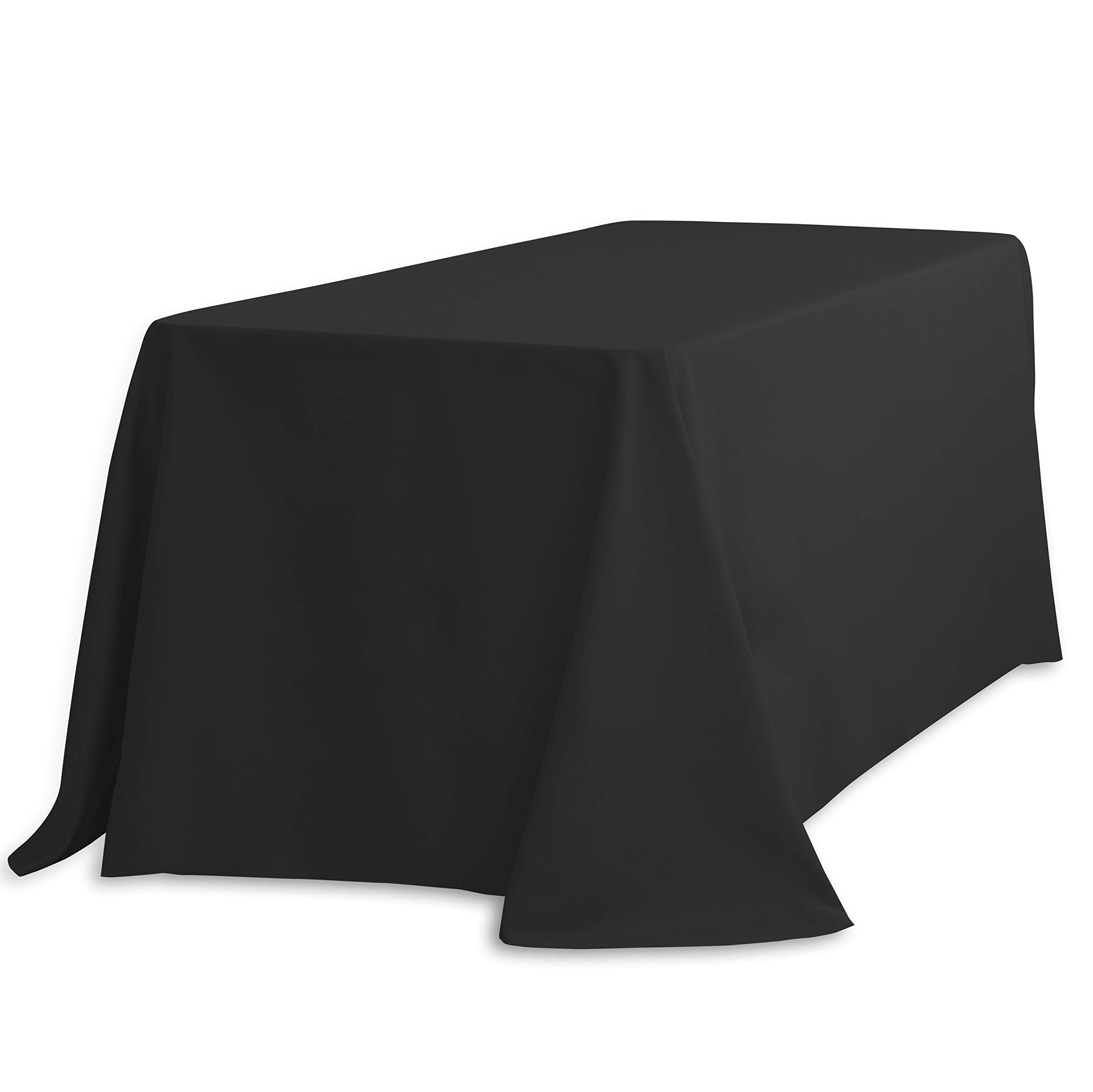 Linentablecloth 90 X 132-Inch Rectangular Polyester Tablecloths (Black, 2)