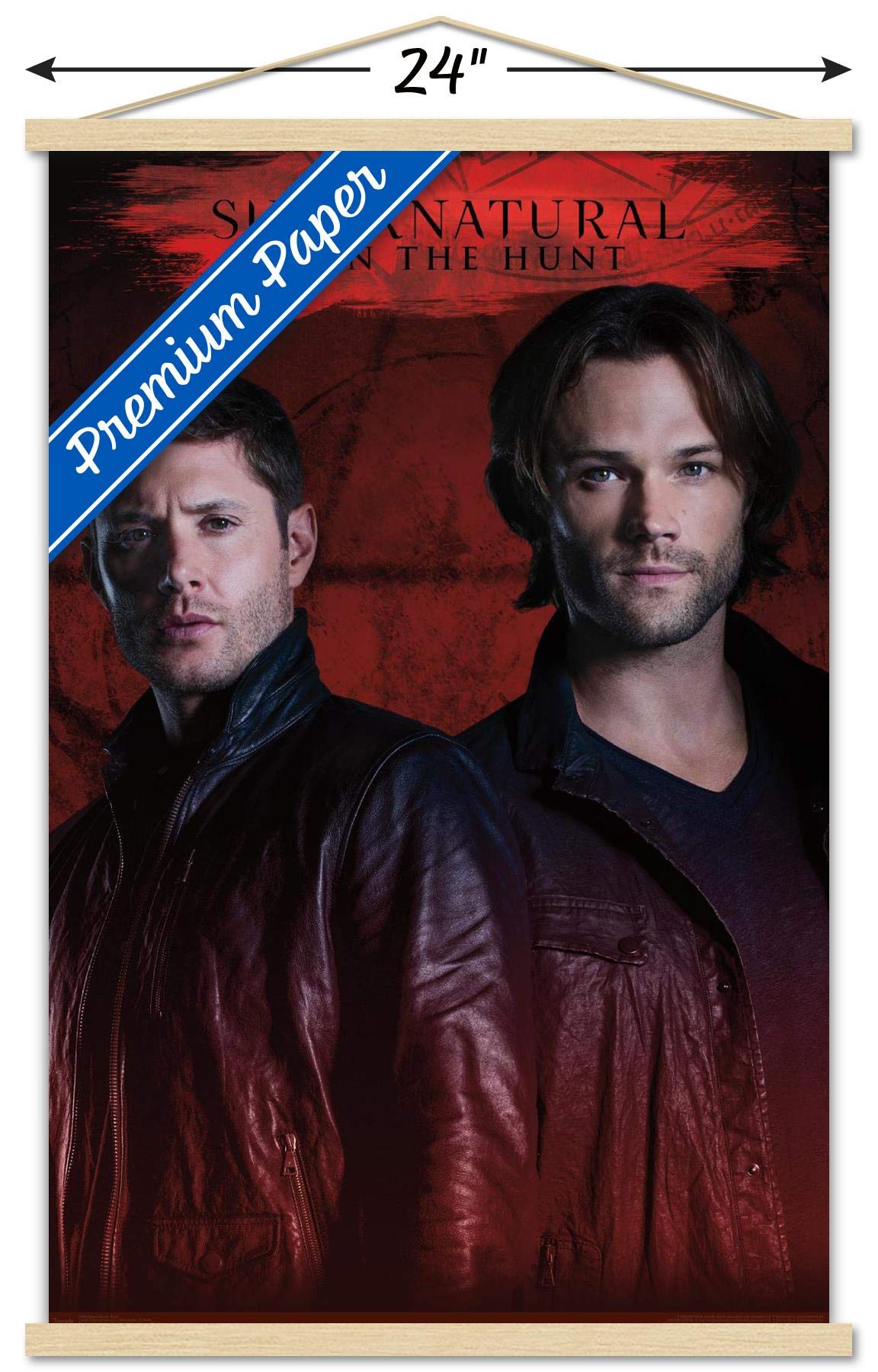 Trends International Supernatural - Red Wall Poster, 22.375'' X 34'', Premium Print And Beechwood Hanger Bundle