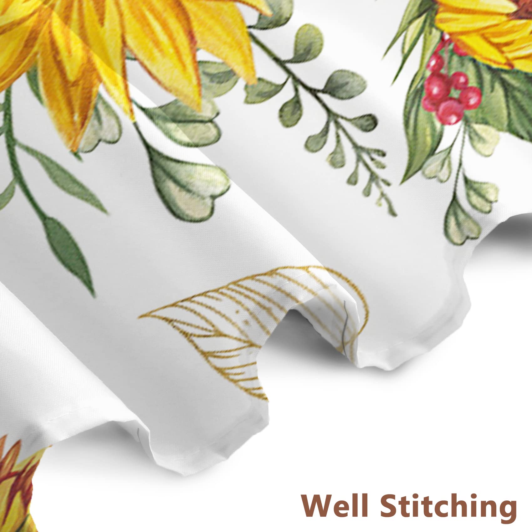 Awert Vibrant Sunflower Shower Curtain For Bathroom,Waterproof Fabric Plants Shower Curtain With Hooks 72X84 Inch