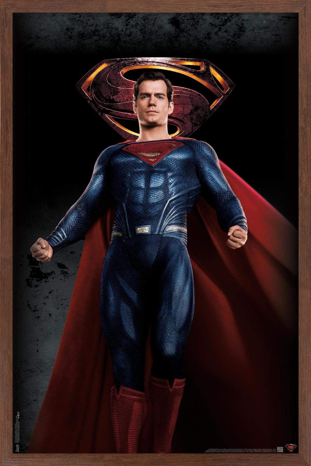 Trends International Dc Comics Movie - Justice League - Superman Wall Poster, 22.375'' X 34'', Mahogany Framed Version