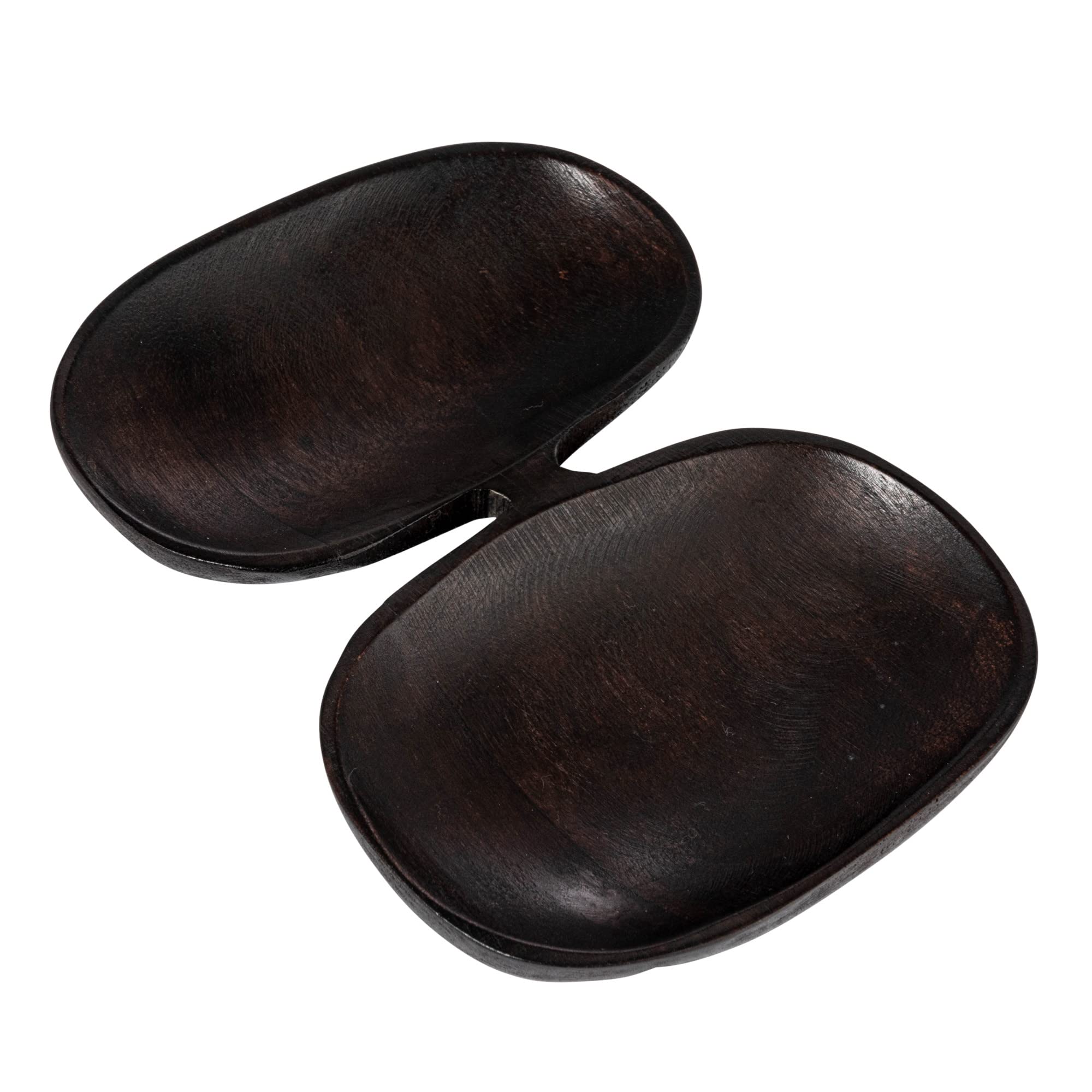 Bloomingville Modern Wood Serving 2 Sections, Brown Dish, Black