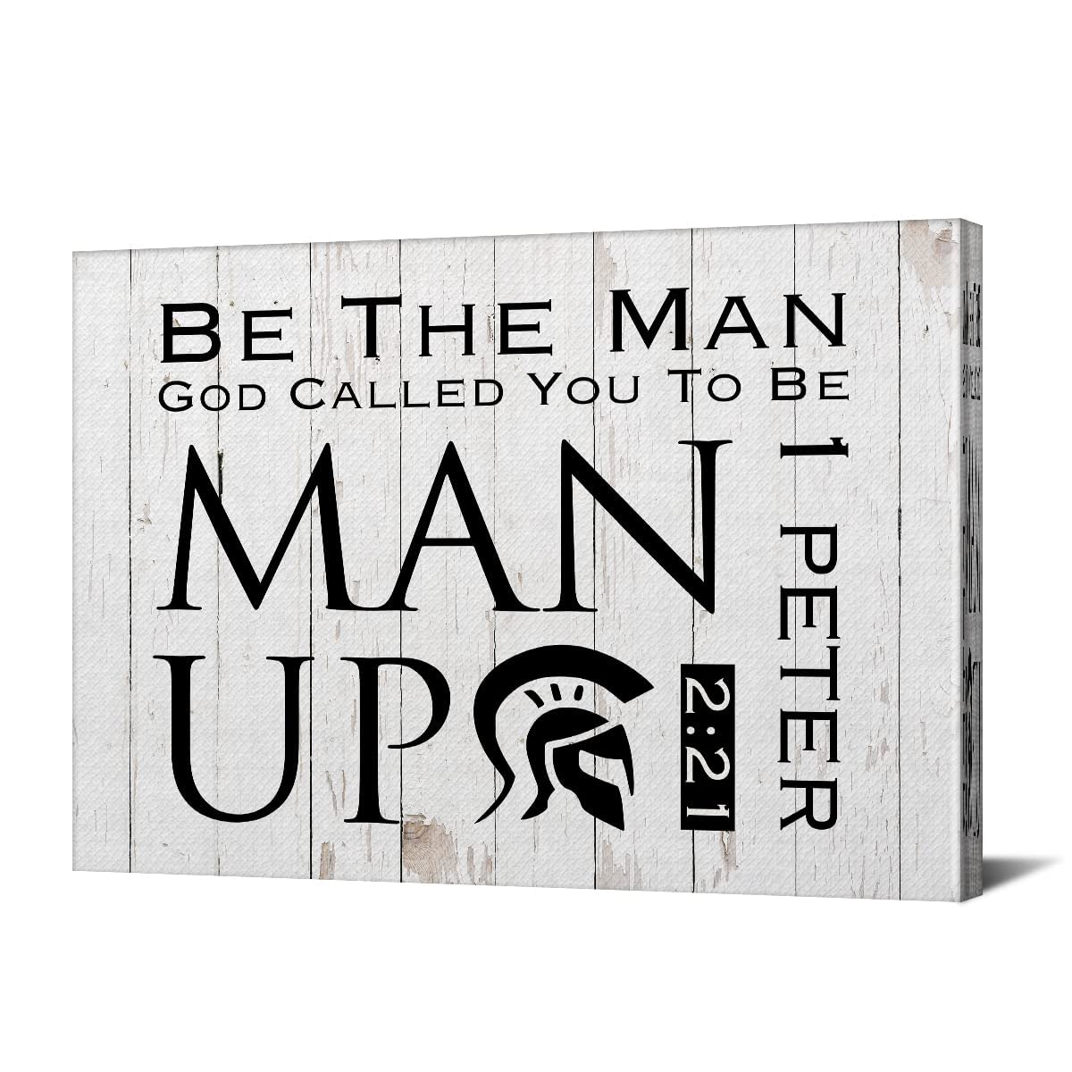 Christian Canvas Wall Art Framed Man Up! Be The Man God Called You To Be 1 Peter 2:21 Bible Poster Print Canvas Painting Picture